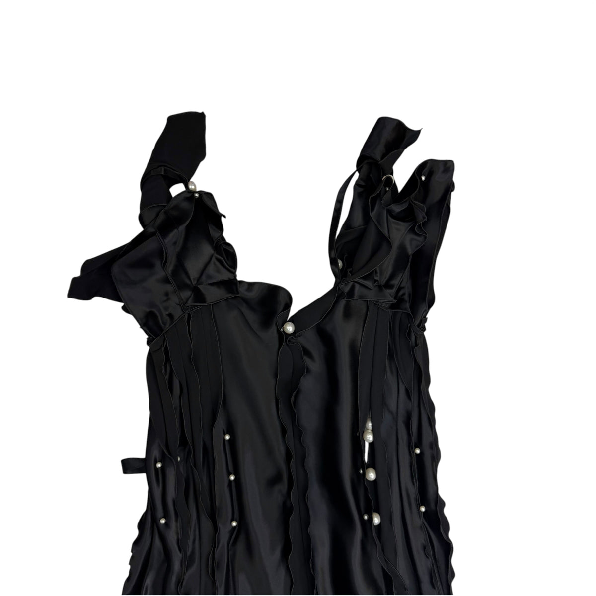 (W) Marc Jacobs Pearl Embellished Silk Dress Black