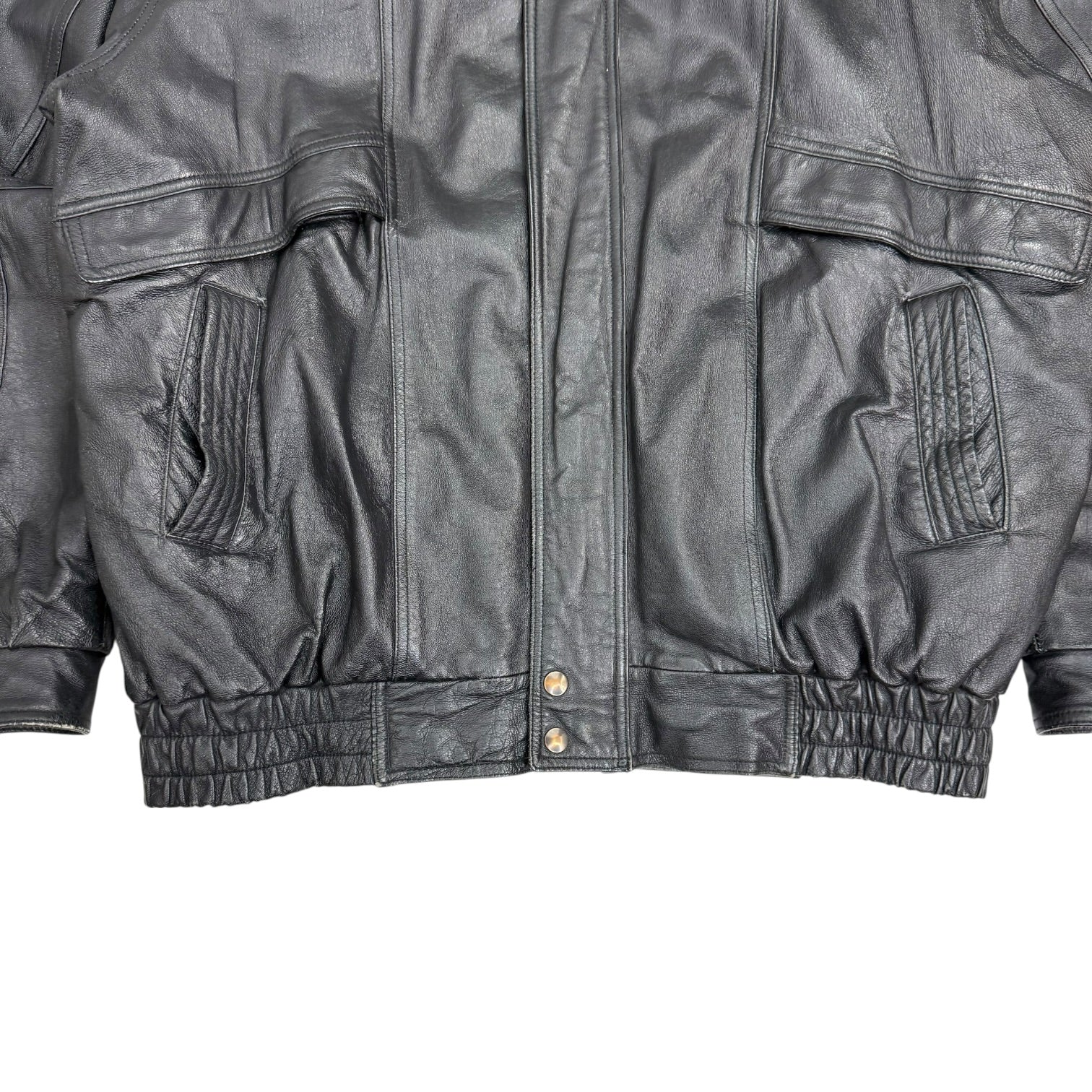 Vintage Protocol Leather Jacket Black