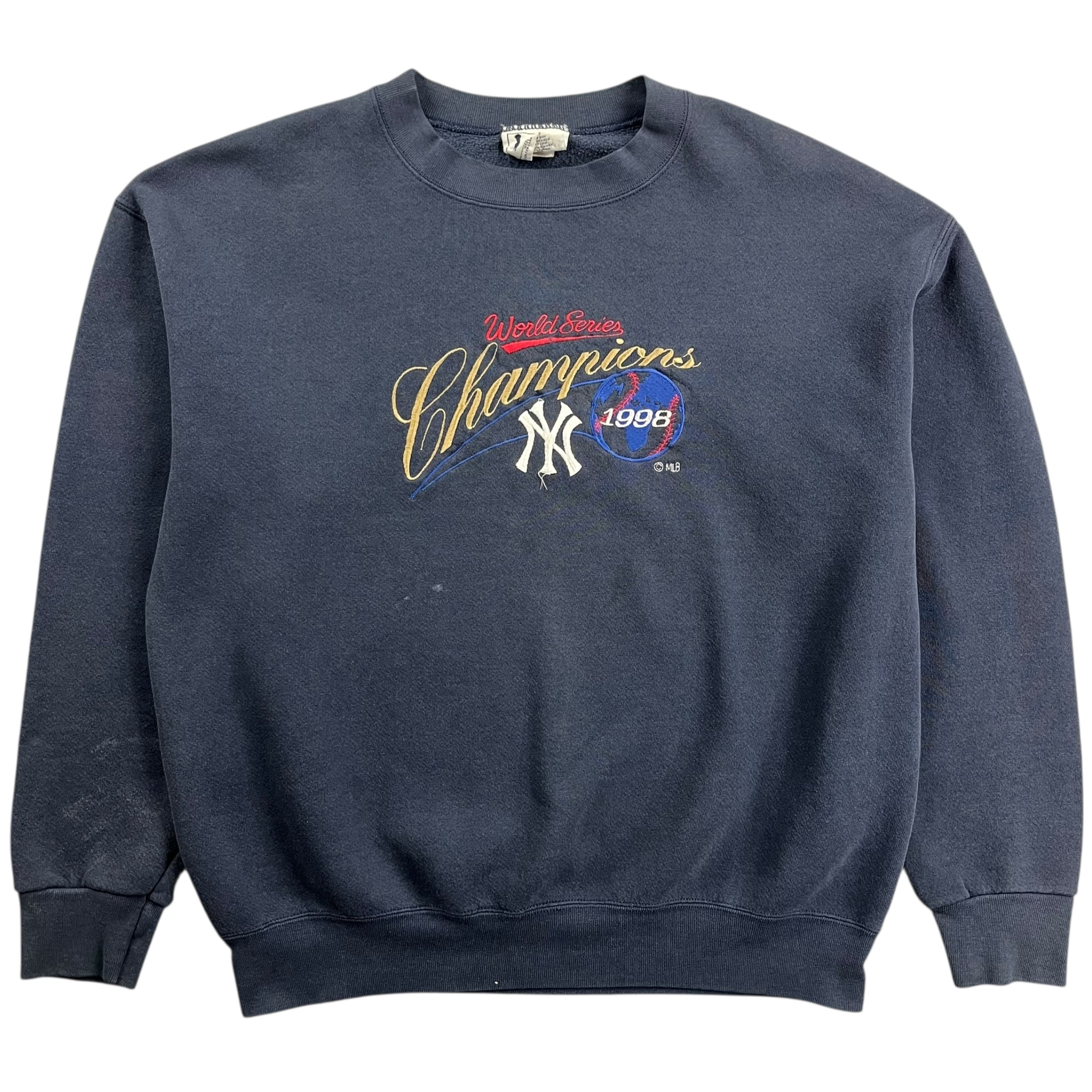 1998 Lee New York Yankees Champions Crewneck Navy Blue