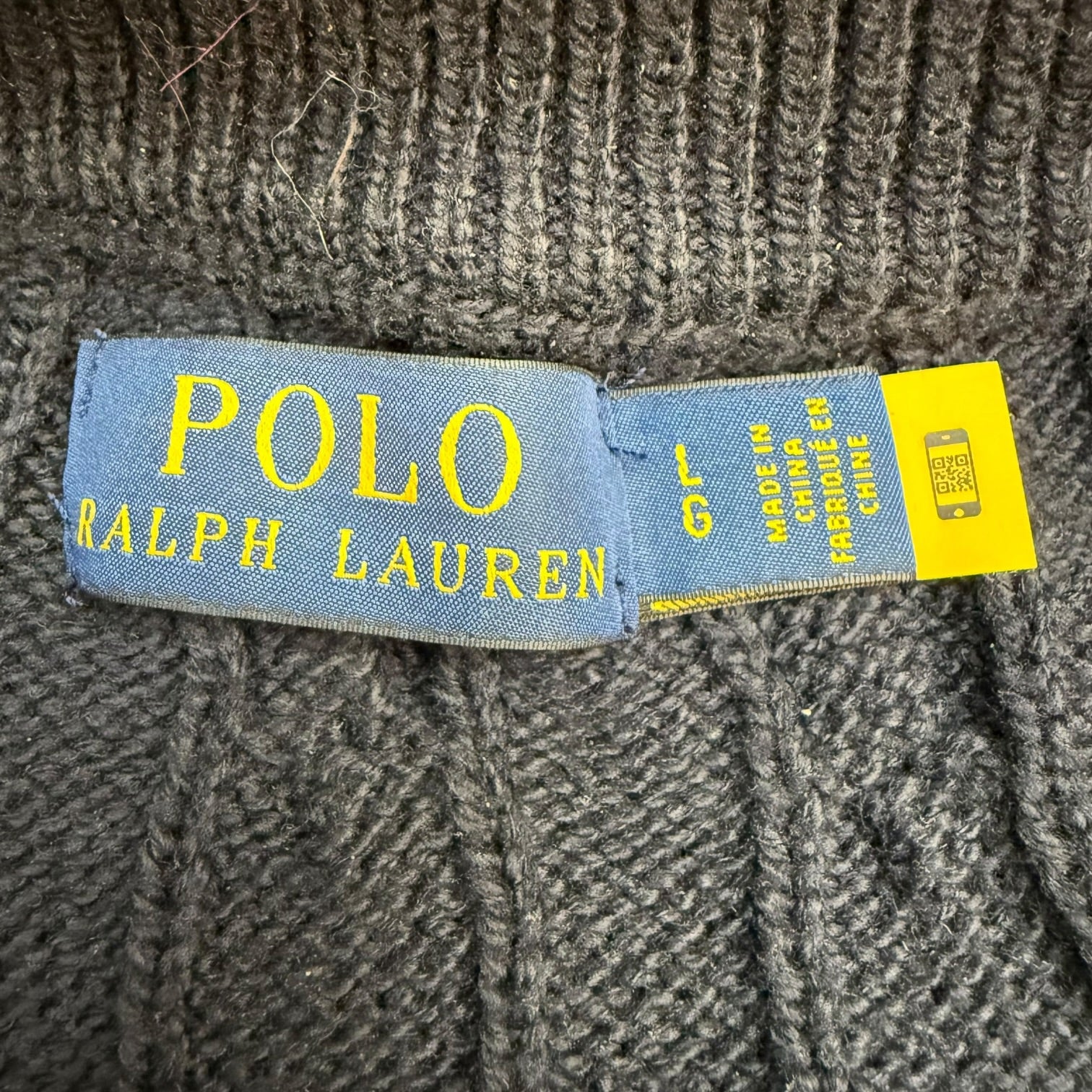 Polo Ralph Lauren Cable Knit Quarter Zip Navy Blue