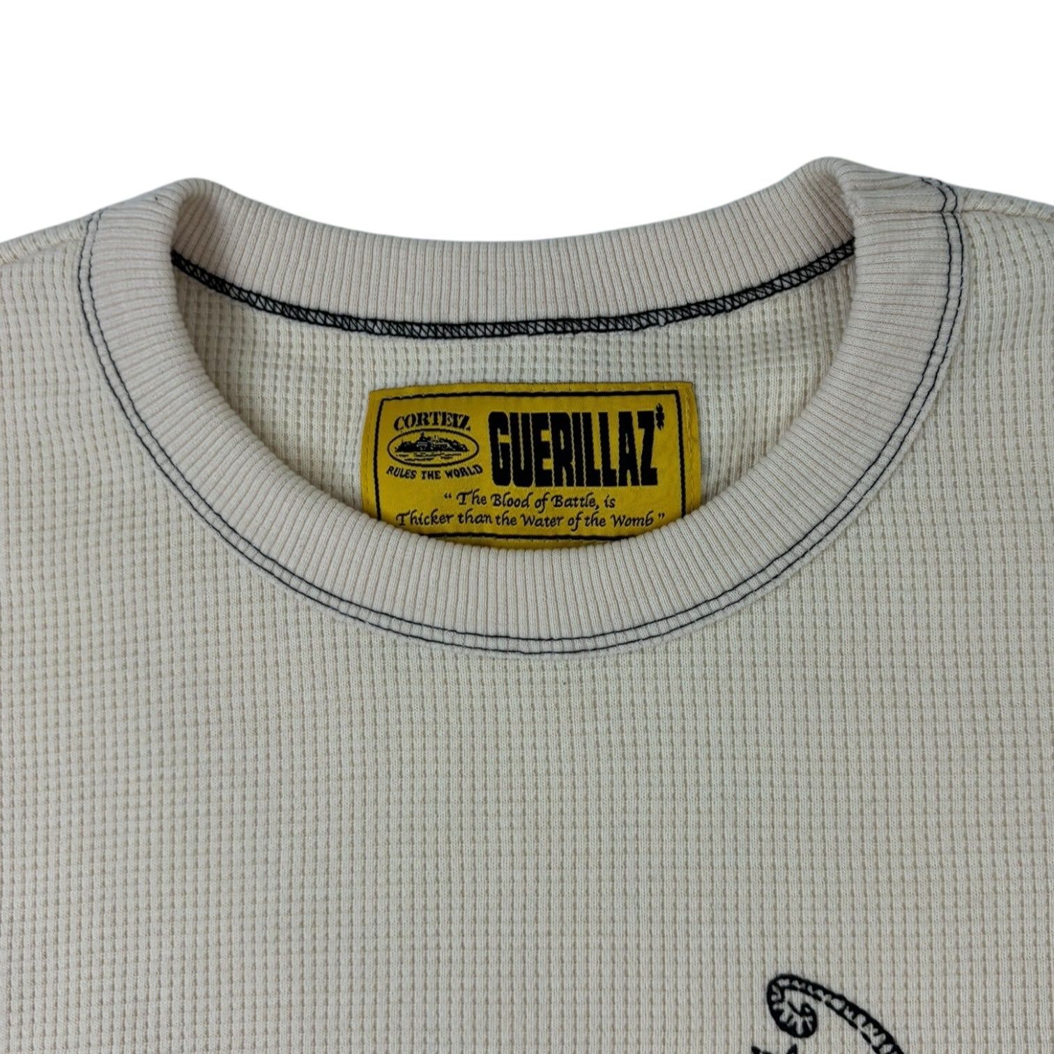 Corteiz Tiger Contrast Waffle Long Sleeve Thermal Cream