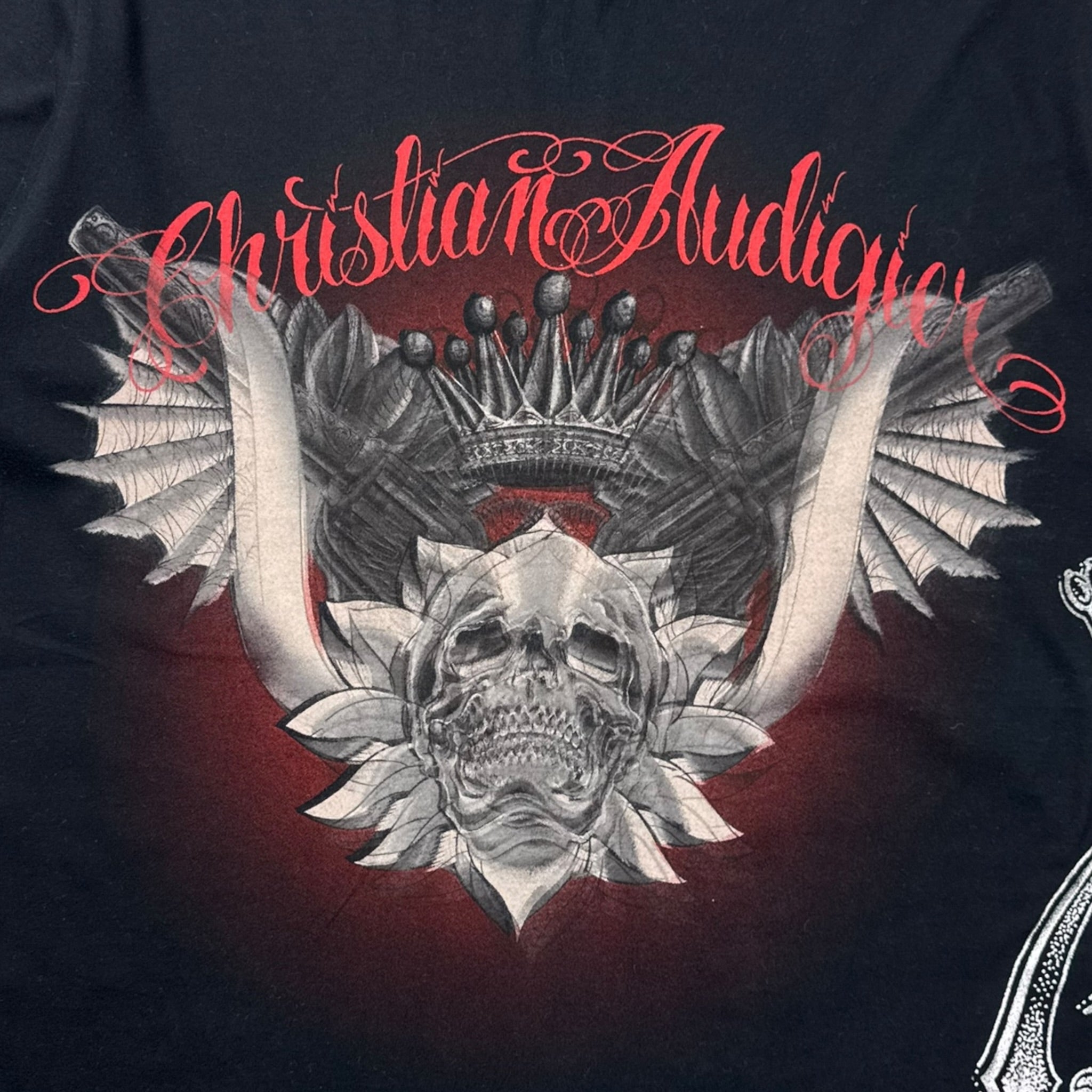 Y2K Christian Audigier Skull T-Shirt