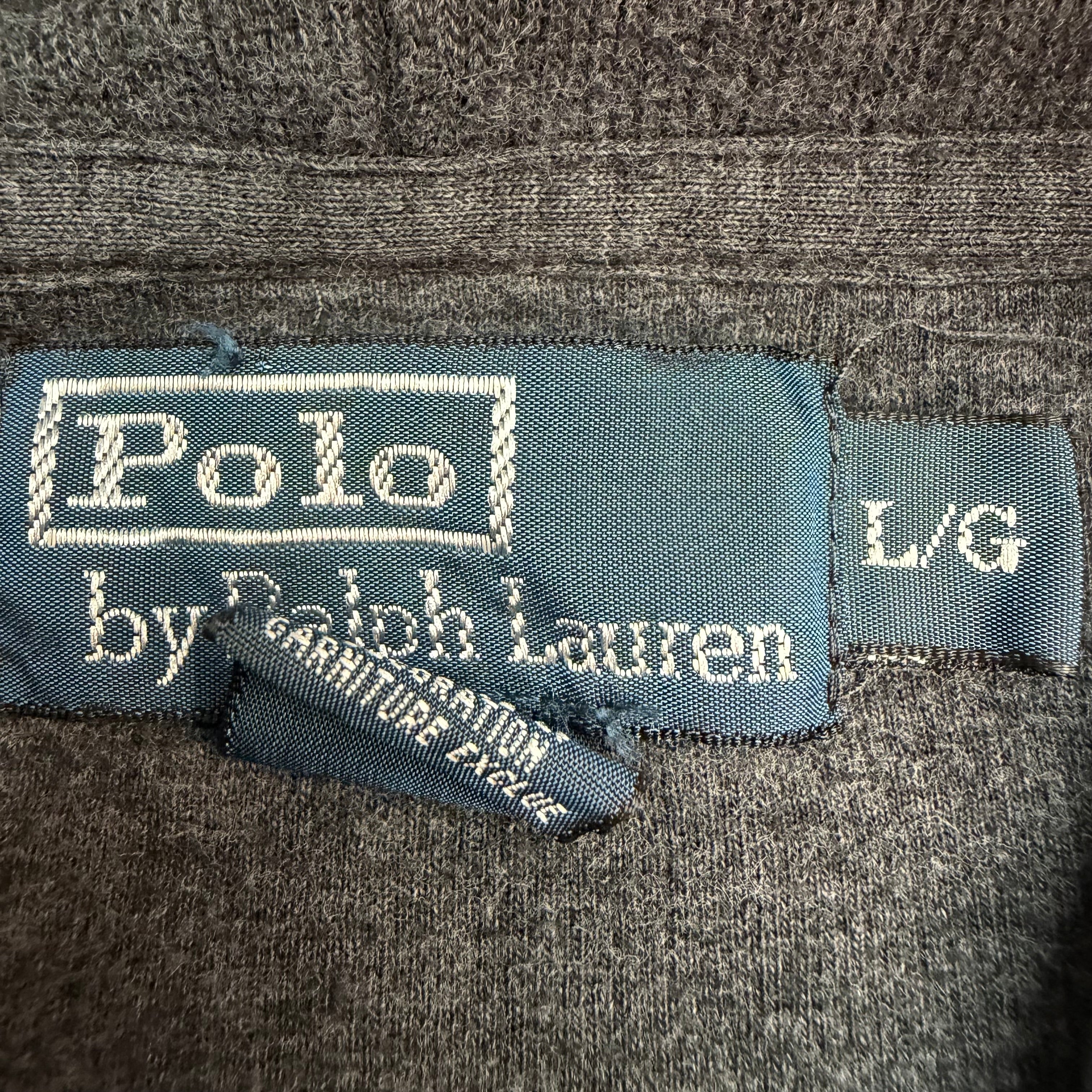 Vintage Polo Ralph Lauren Quilted Elbow Hoodie Dark Grey