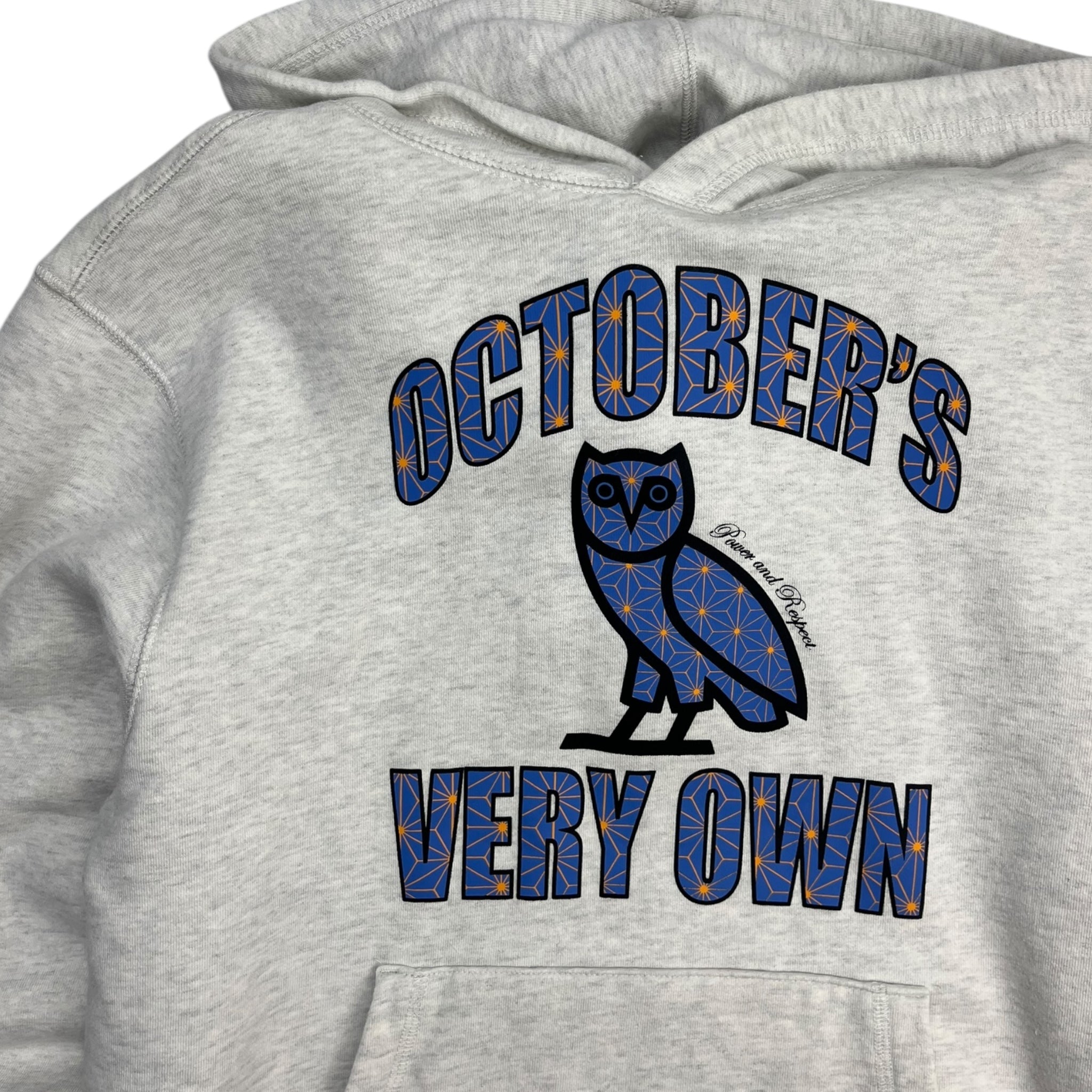 OVO Power and Respect Hoodie Heather Grey