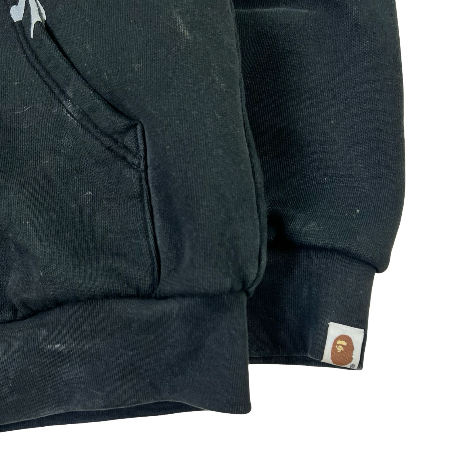 A Bathing Ape Skeleton Shark Heavy Washed Cropped Fit Full Zip Hoodie