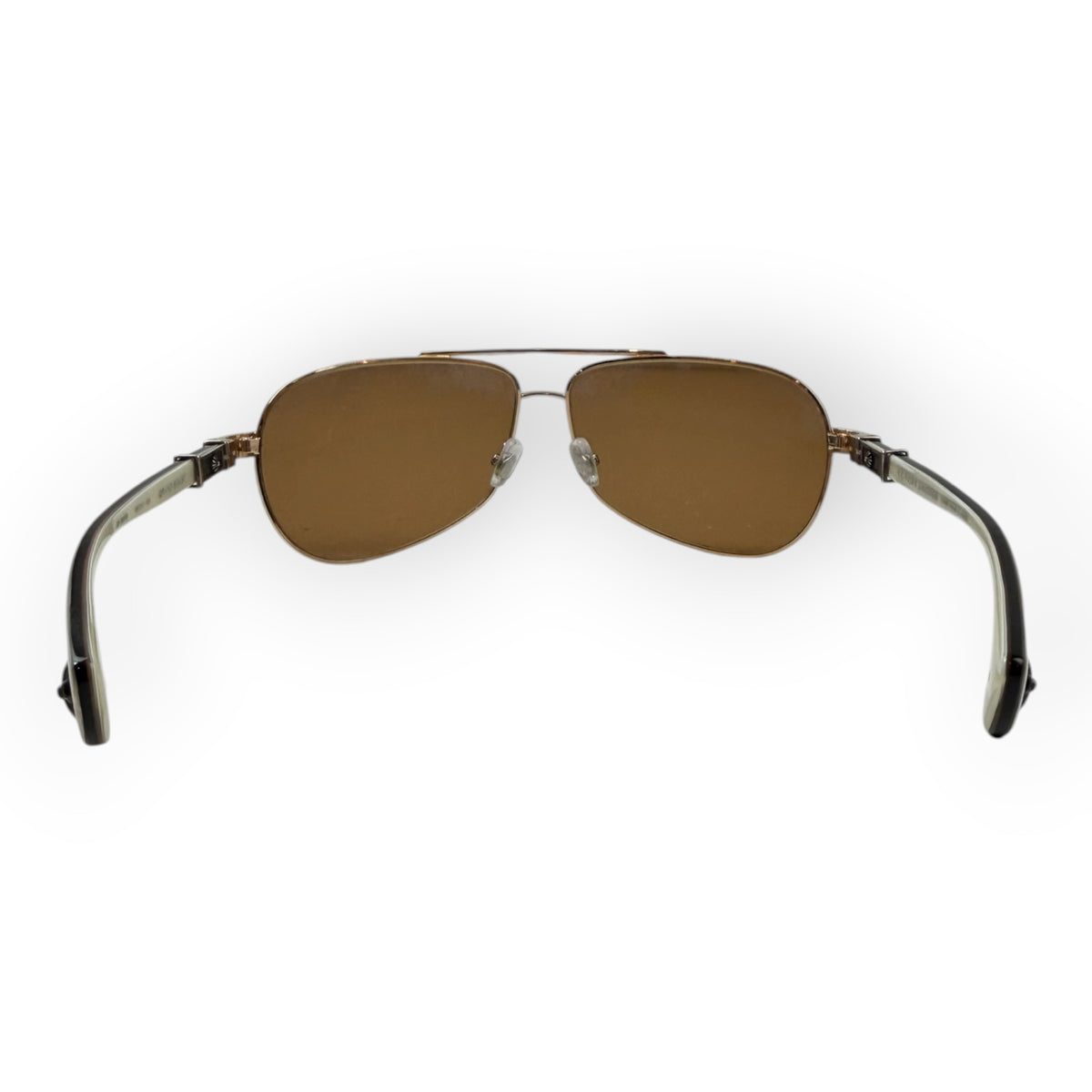 Chrome Hearts The Beast Cross Aviator SunGlasses White/Gold