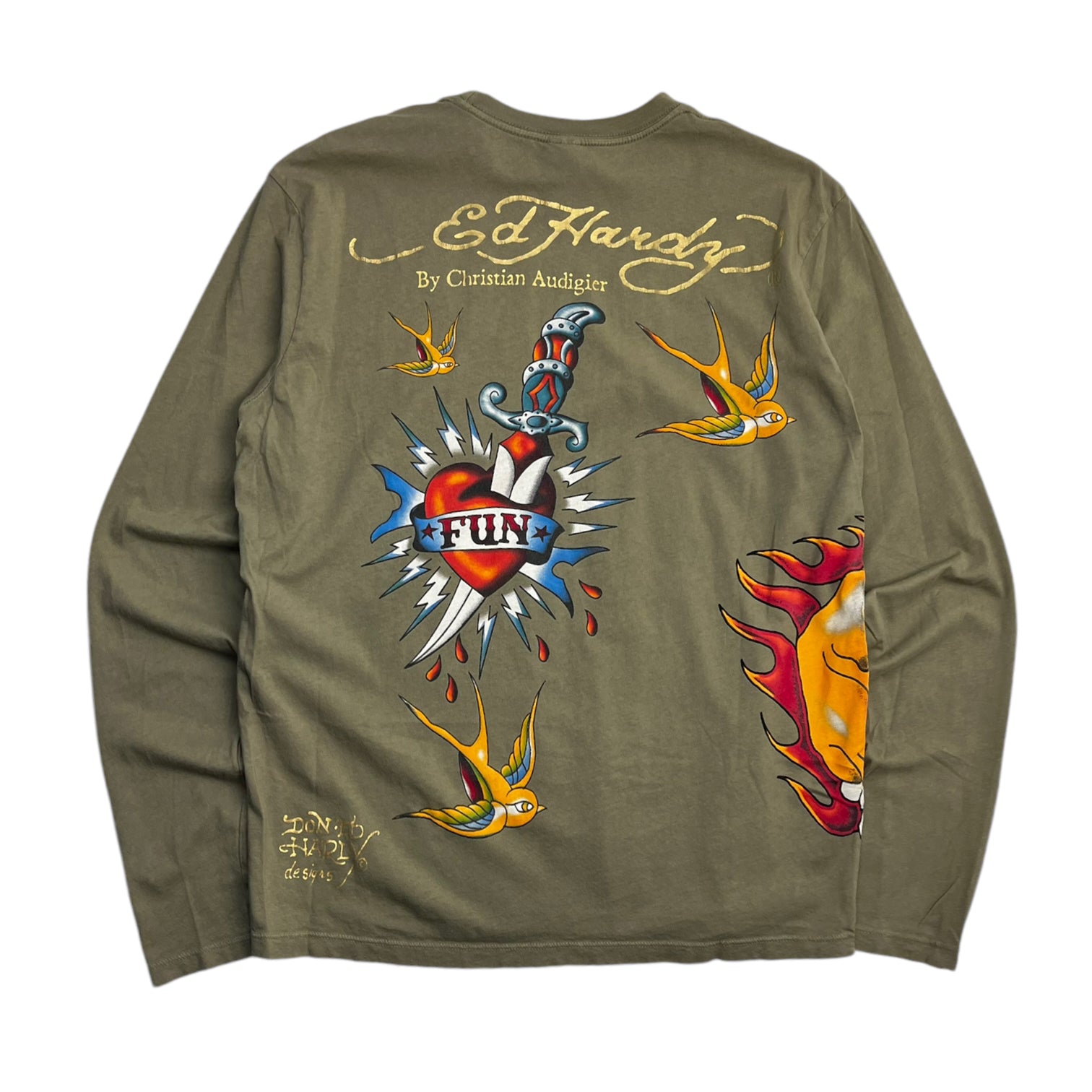 Vintage Y2K Ed Hardy "Painted By Ed" Long Sleeve Shirt