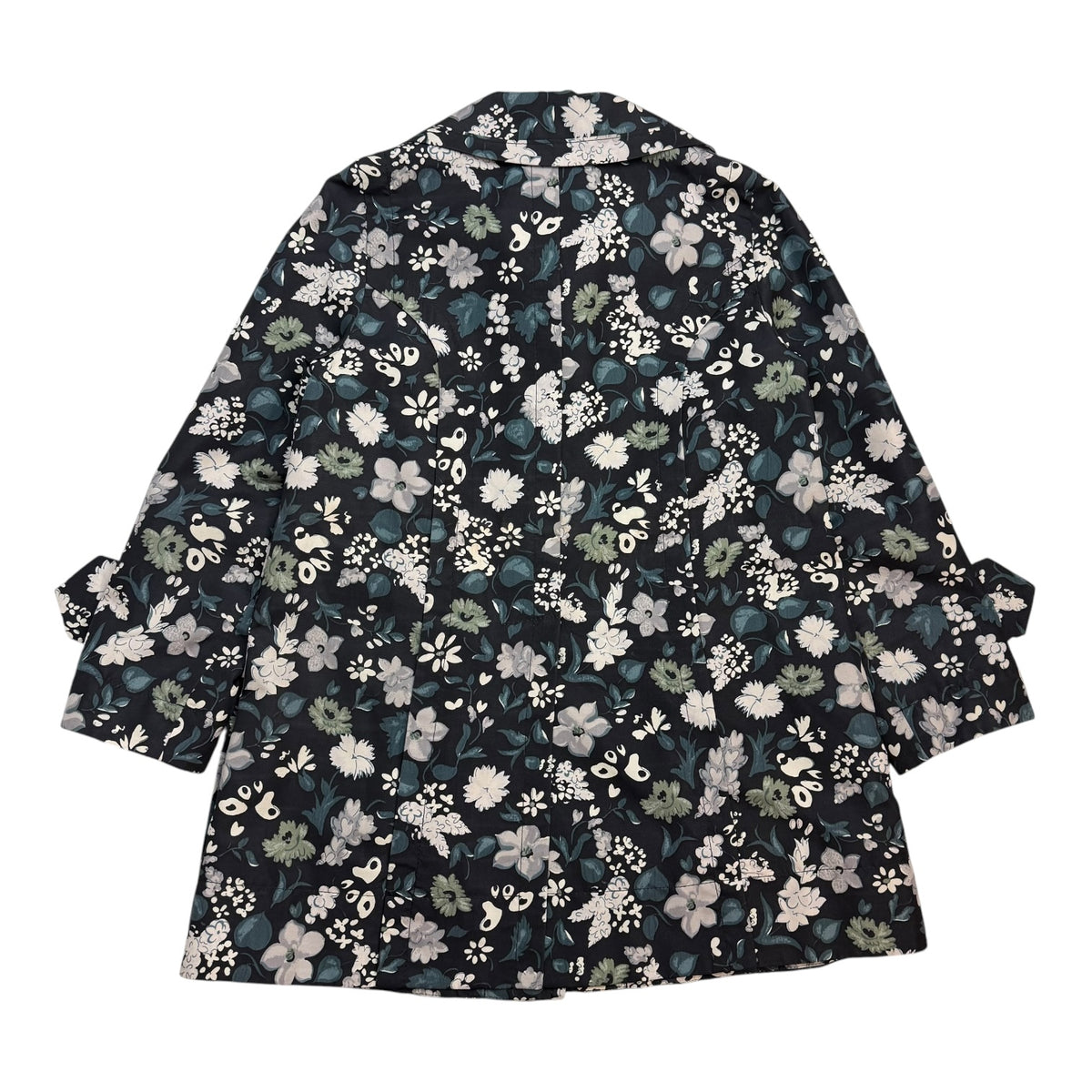 (W) Vintage Marc Jacobs Floral Print Coat Black