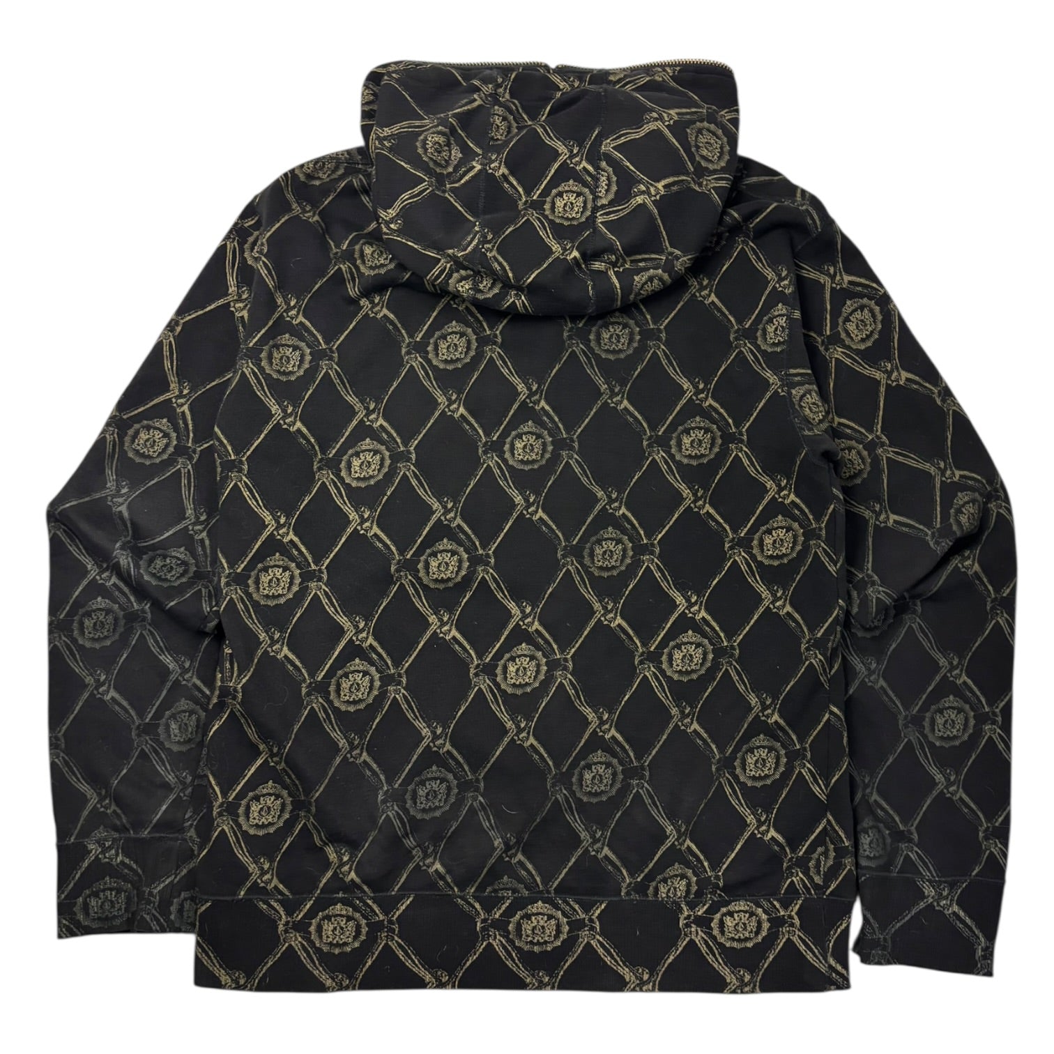 Vintage Y2K Volcom All Over Print Zee Bones Full-Zip Hoodie