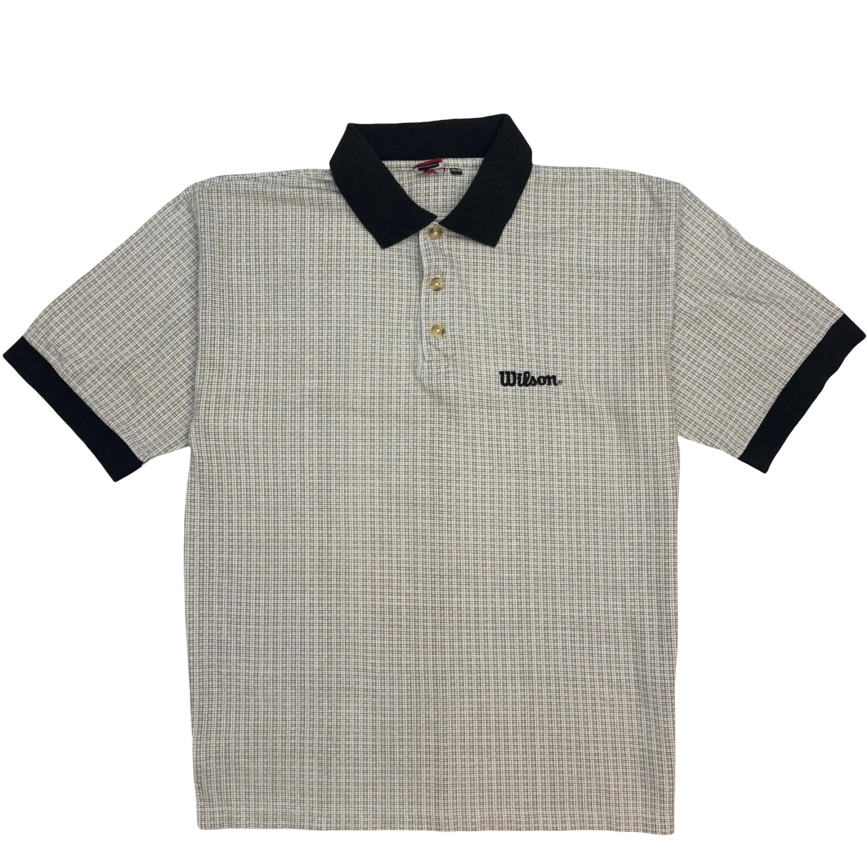 Vintage Wilson Embroidered Polo Shirt Beige