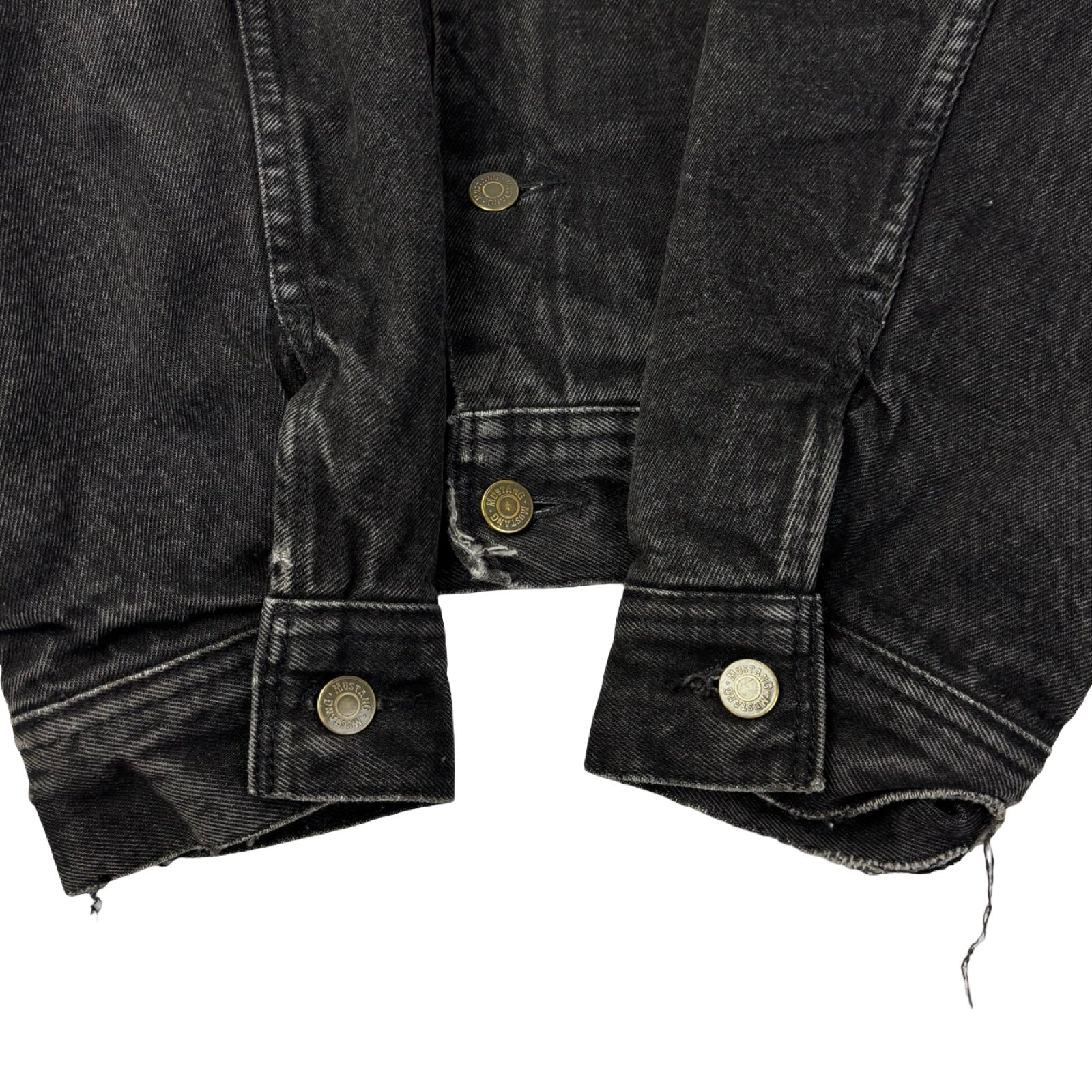 Vintage Storm Rider Mustang Denim Trucker Jacket Washed Black