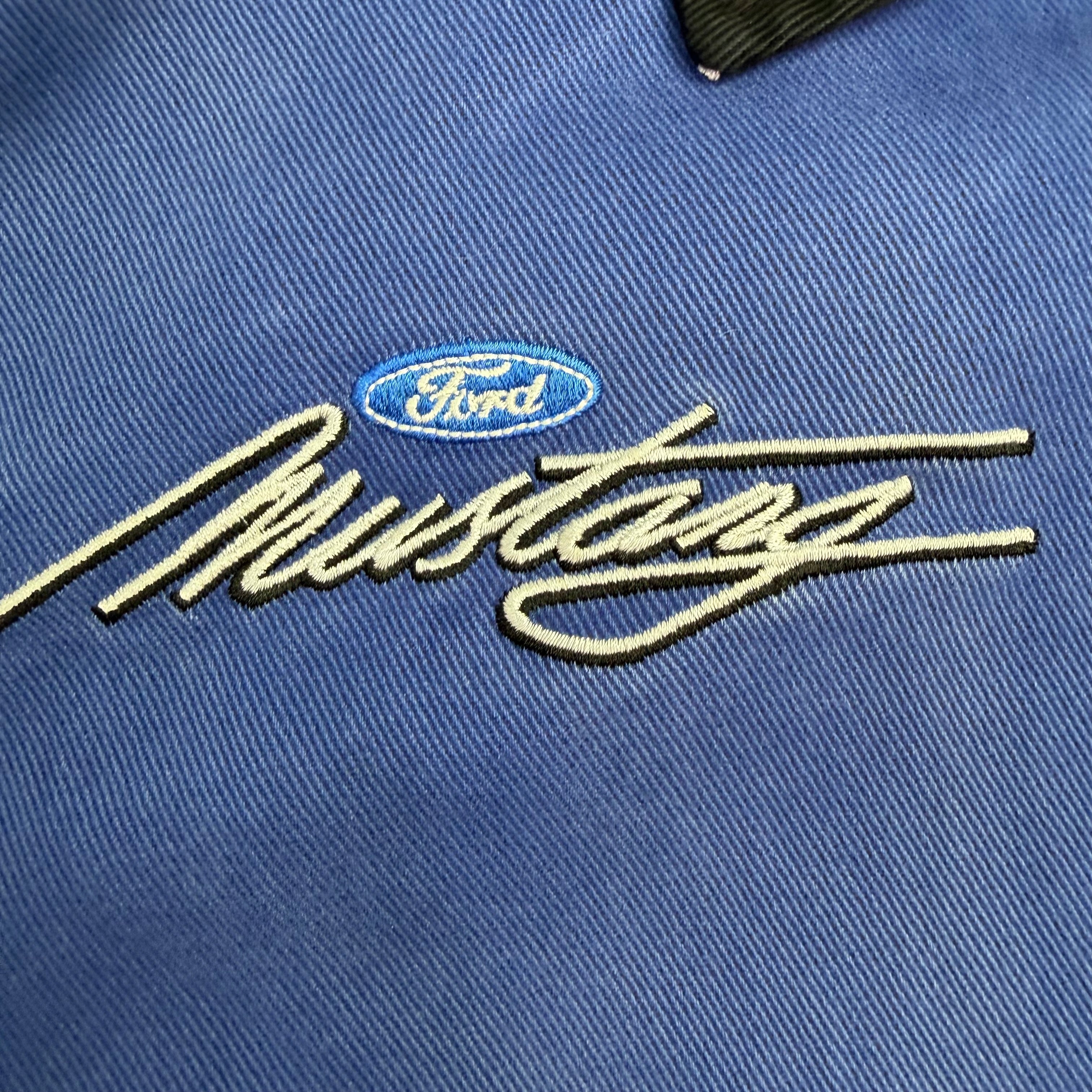 Vintage Ford Mustang Racing Champions Apparel Jacket Black/Blue