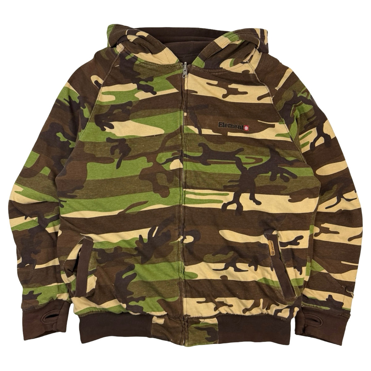 Vintage Element Reversible Camo Hoodie Green/Brown