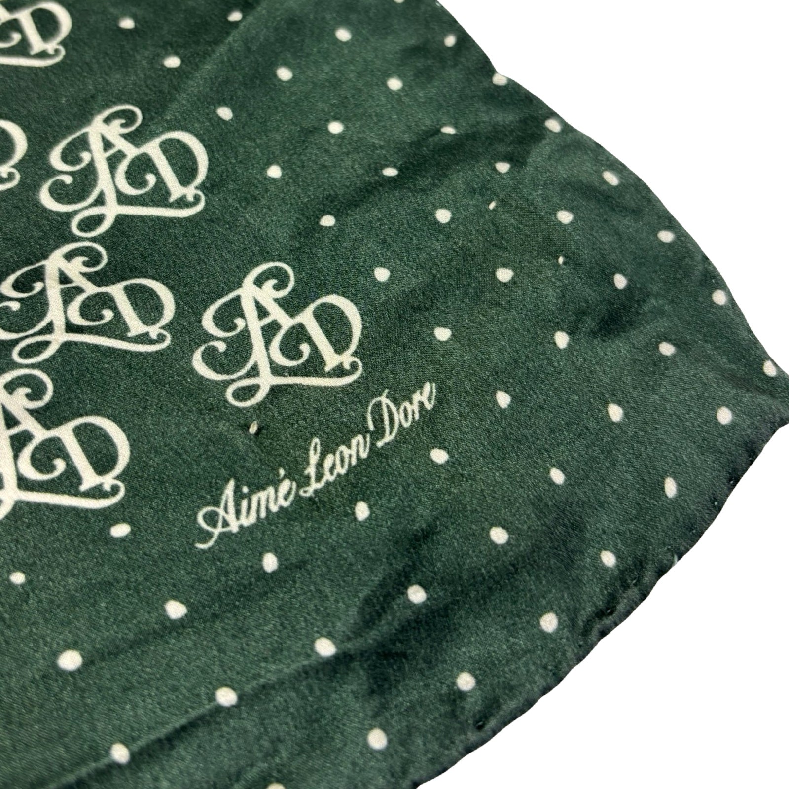 Aimé Leon Dore Monogram Silk Bandana Pine Green