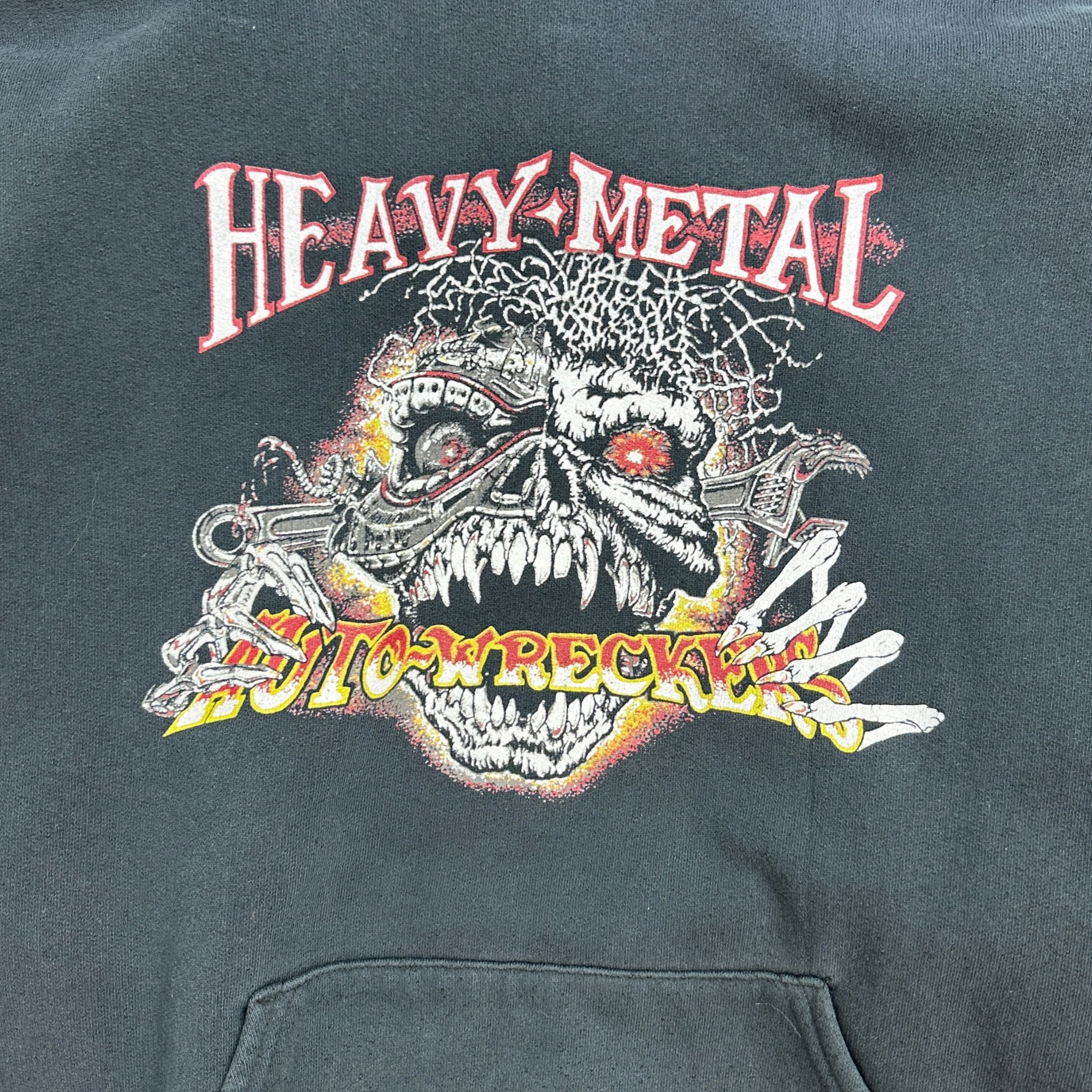 Vintage Heavy Metal Wreckers Hoodie Washed Black