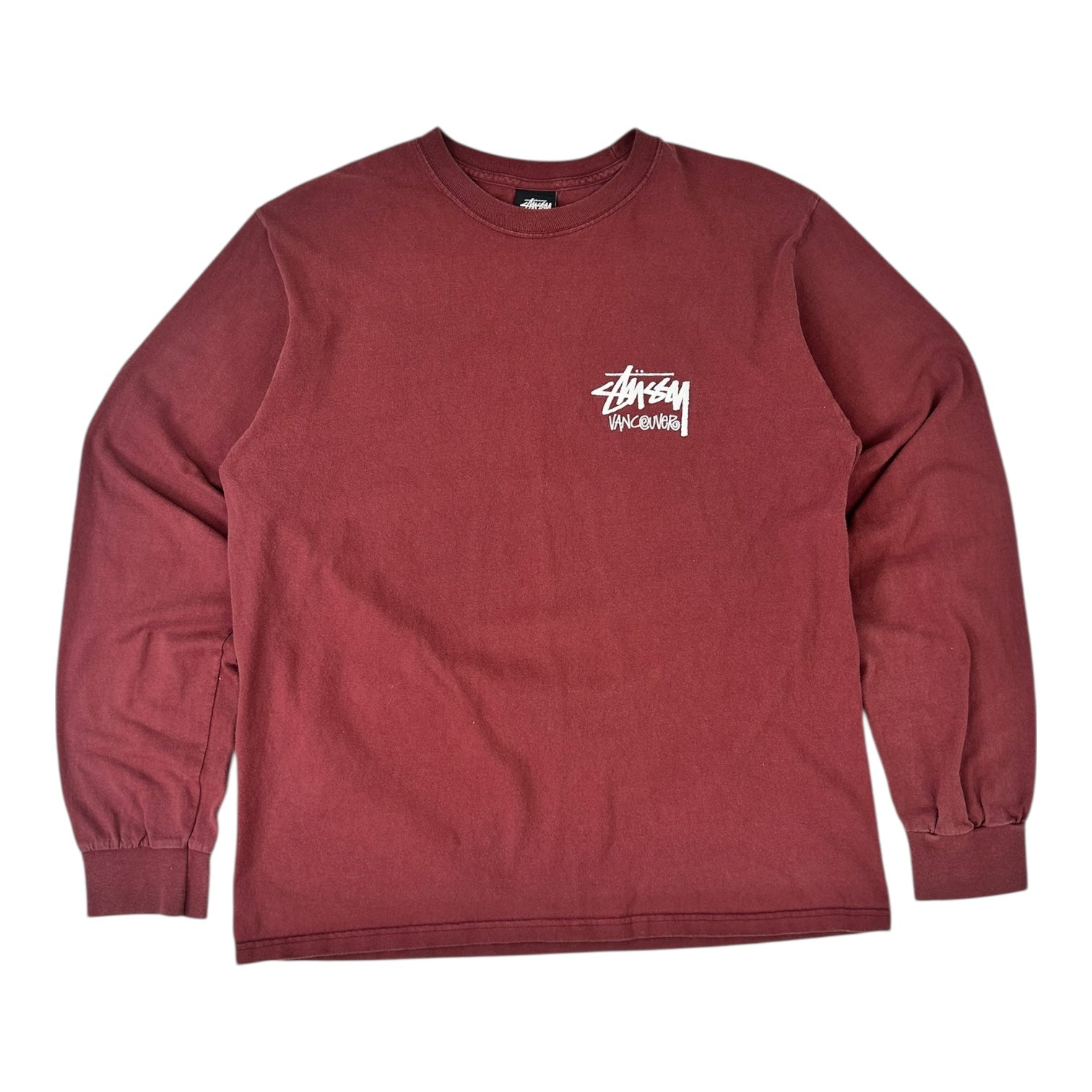 Stussy Vancouver Chapter Long Sleeve Shirt Maroon