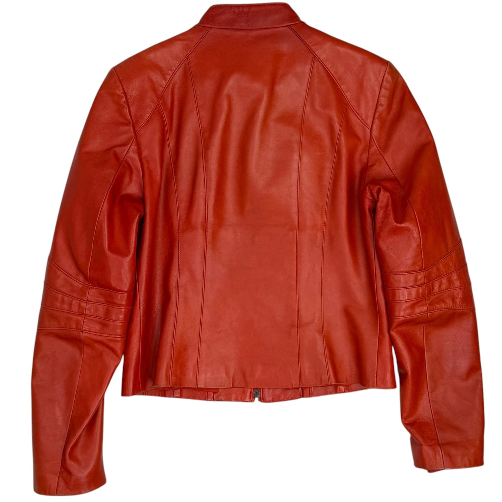 (W) Vintage Danier Leather Racing Jacket Red
