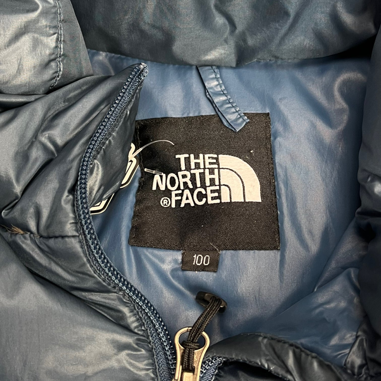 The North Face 800 Hooded Puffer Jacket Steel Blue - Steel Blue Hooded Puffer Jacket