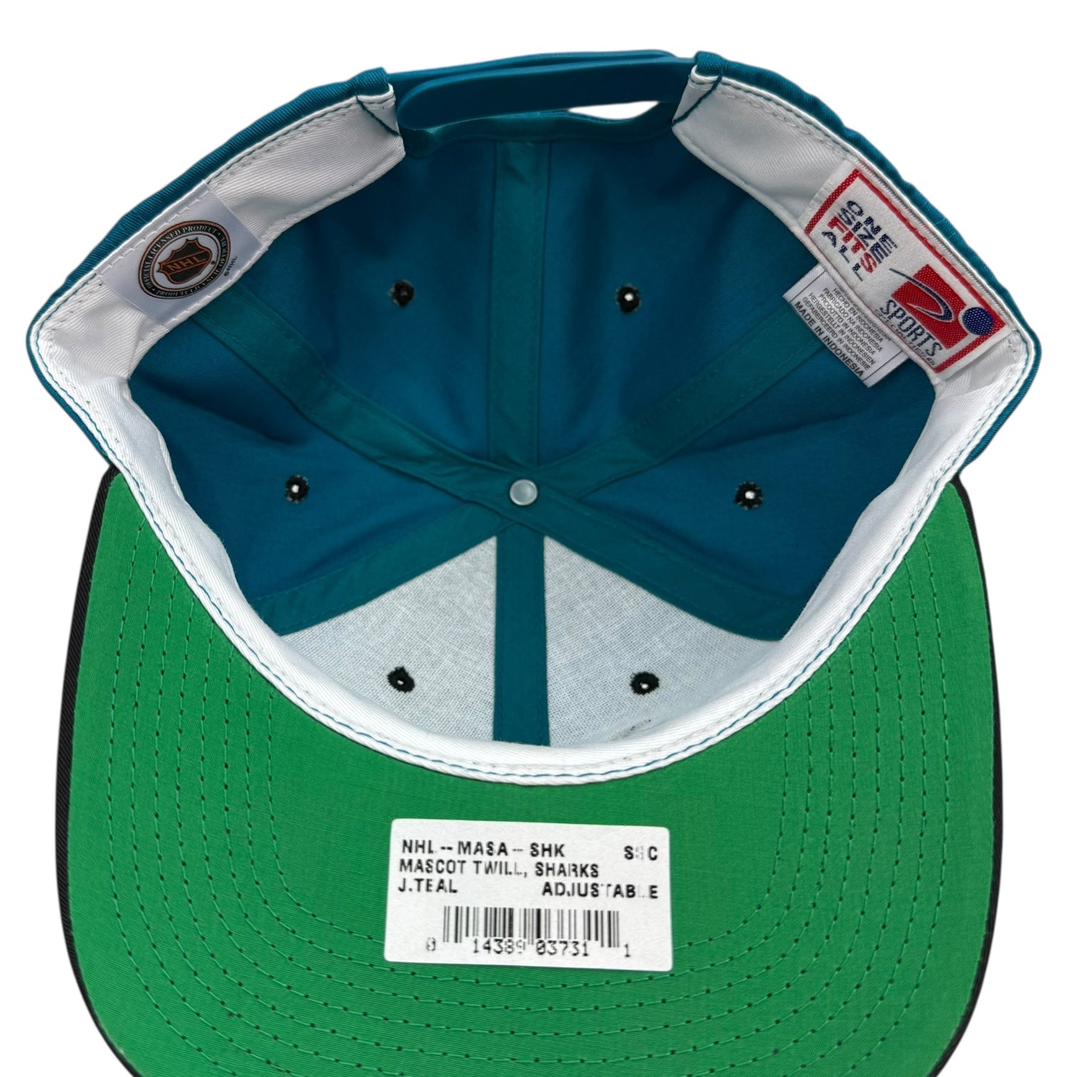 Vintage Sports Specialties San Jose Sharks Hat Teal/Black
