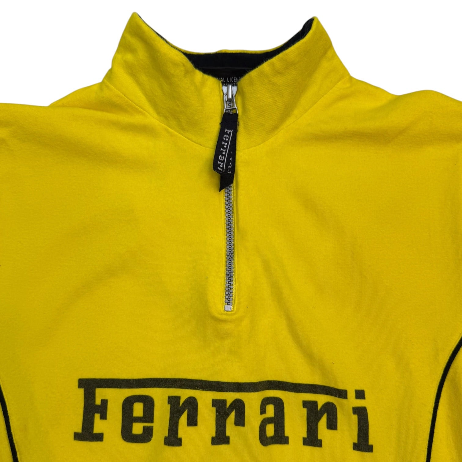 (W) Vintage Ferrari Quarter Zip Top Yellow