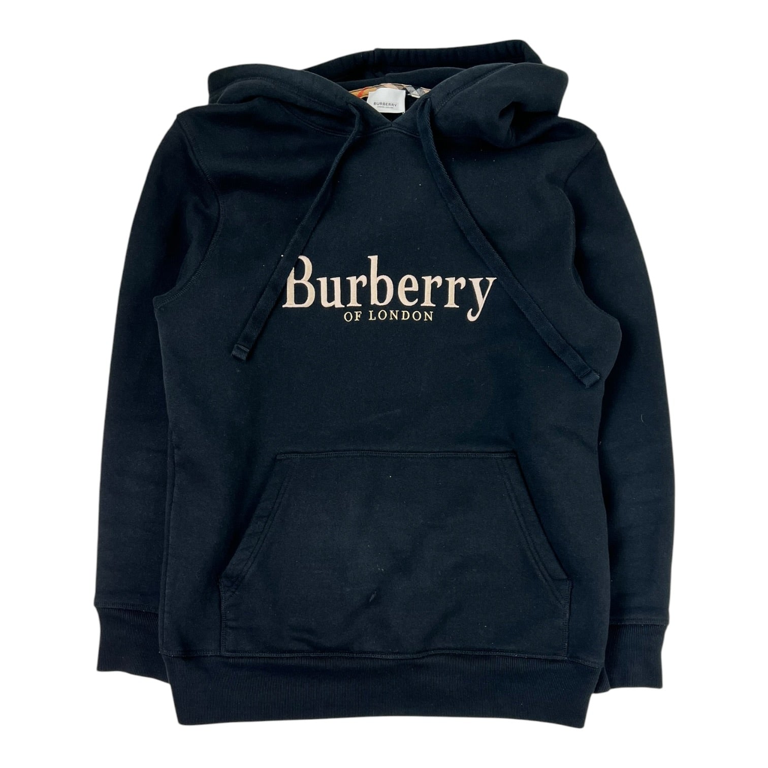 Burberry London England Cotton Logo Hoodie Sweatshirt Black
