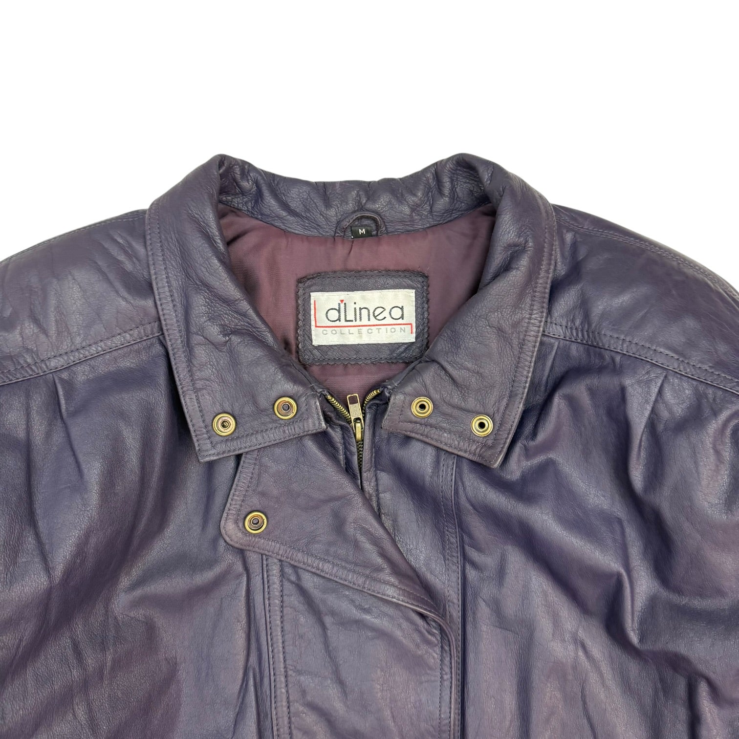 Vintage D’Linea Leather Jacket Eggplant