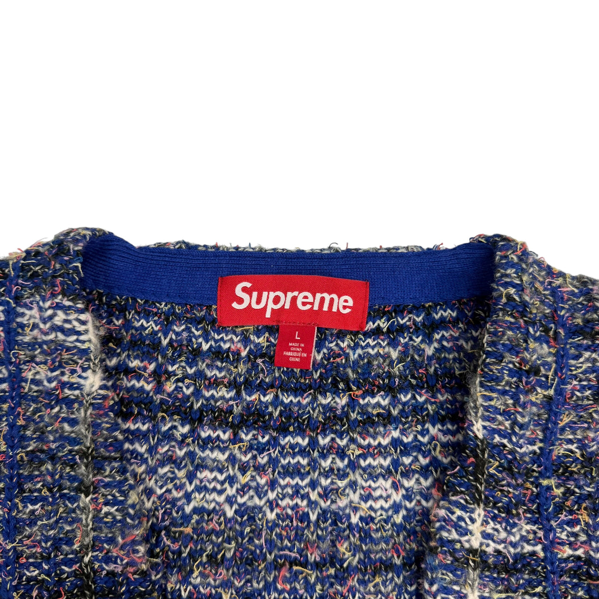 Supreme Speckled Zip Up Sweater Vest Blue