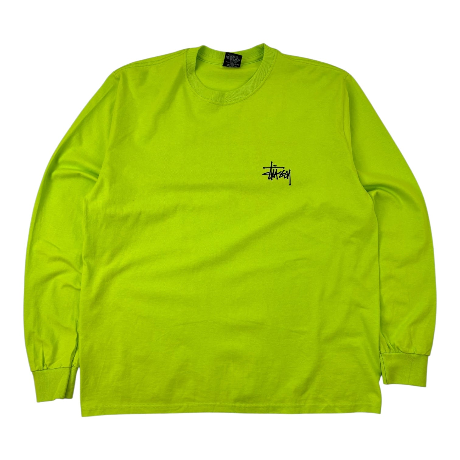 Stussy Basic Logo Long Sleeve T-Shirt Neon Green