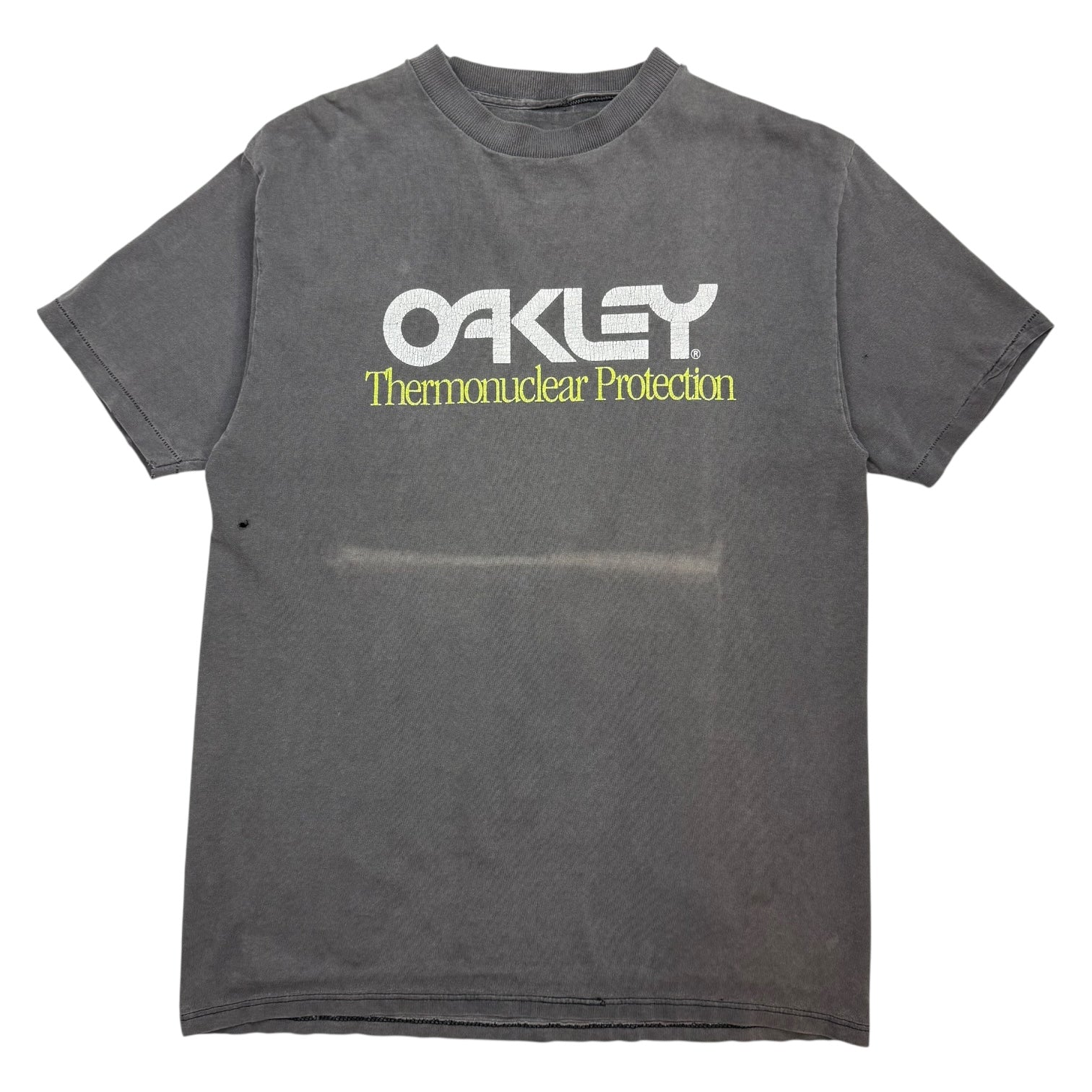 Vintage Oakley Thermonuclear Protection Tee Faded Grey