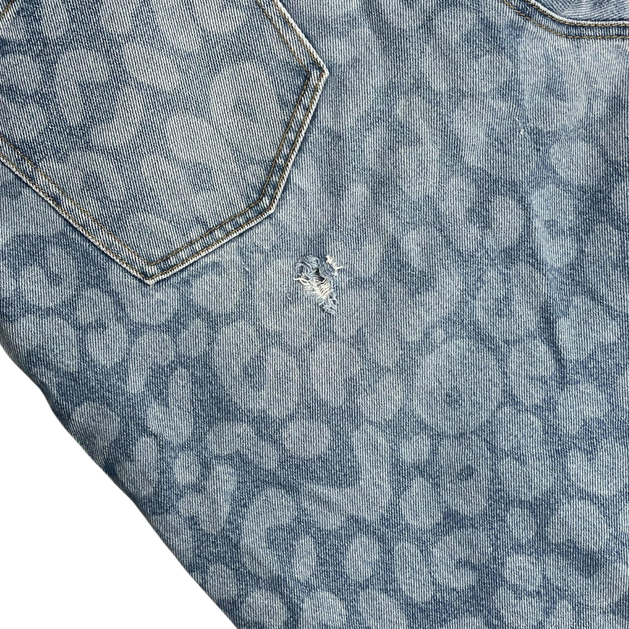 OVO Leopard Print Denim Jeans Light Indigo