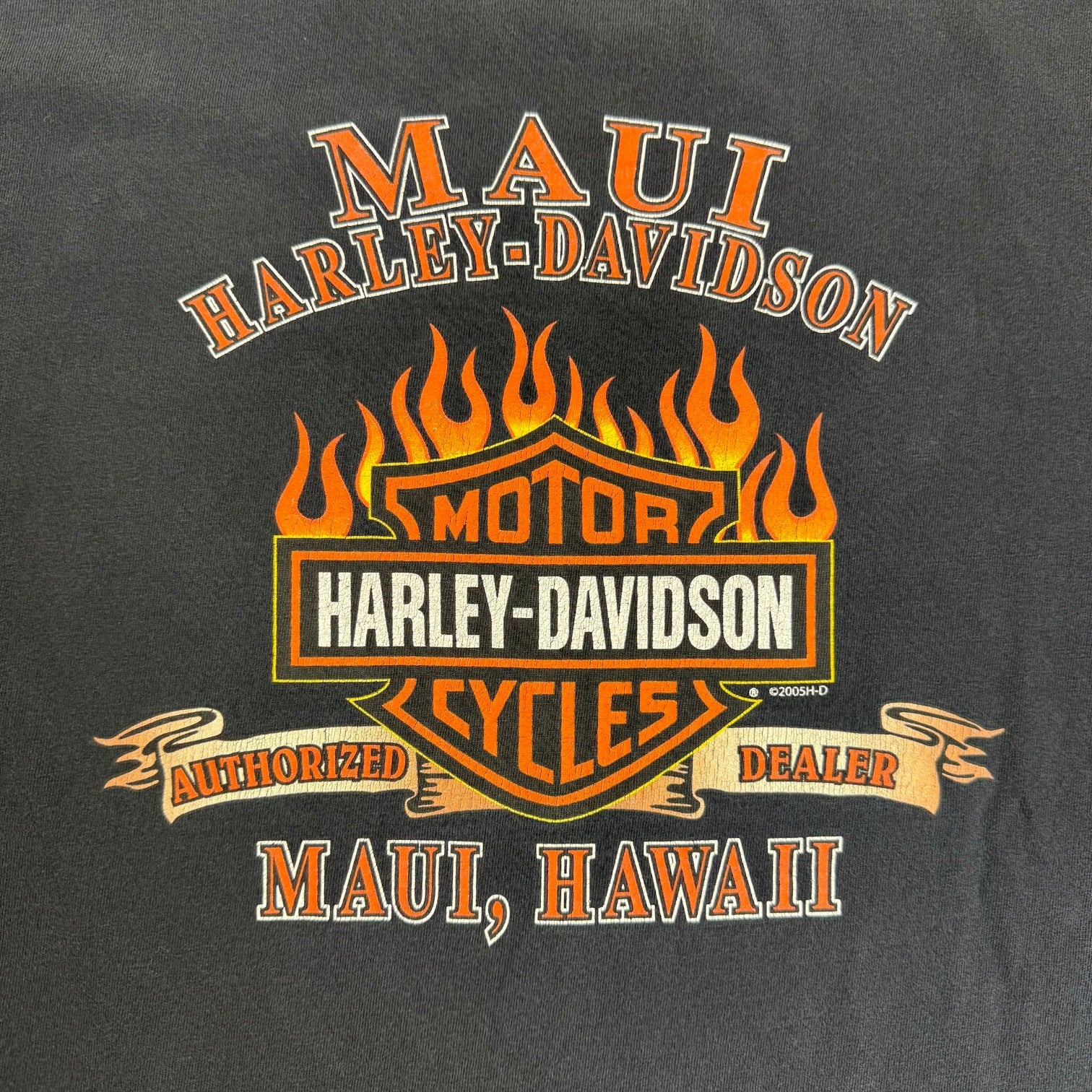 Vintage Harley Davidson Of Maui Tee Black