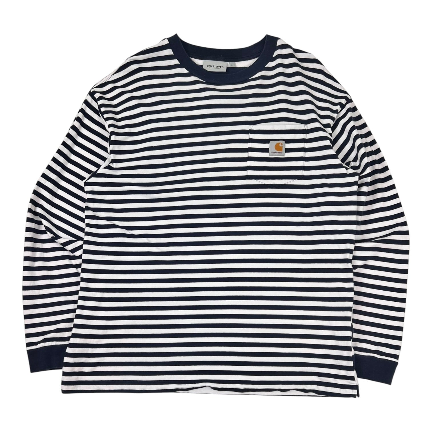 Carhartt WIP Long Sleeve Scotty Pocket T-Shirt Navy White