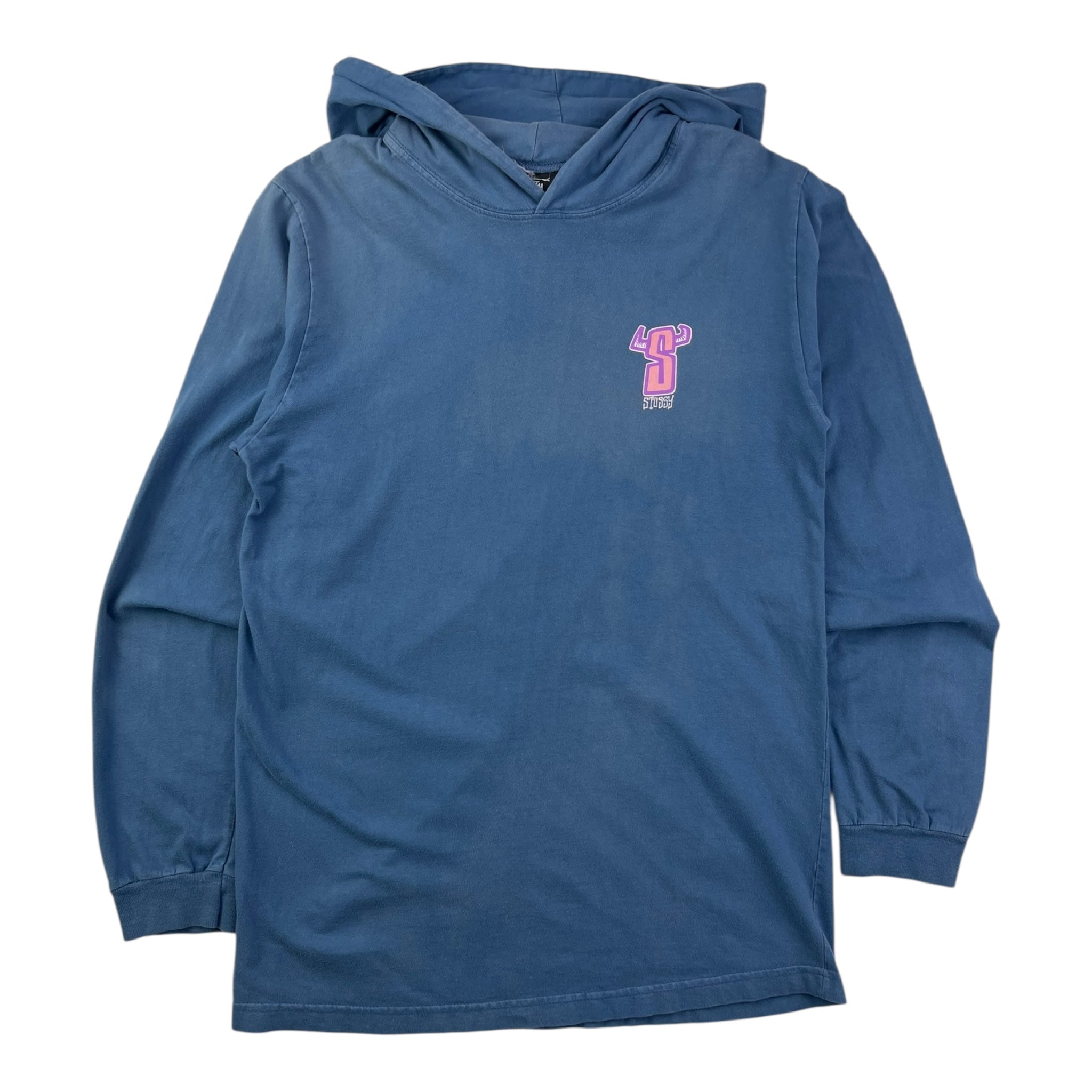 Stussy Horns Hooded Shirt Blue