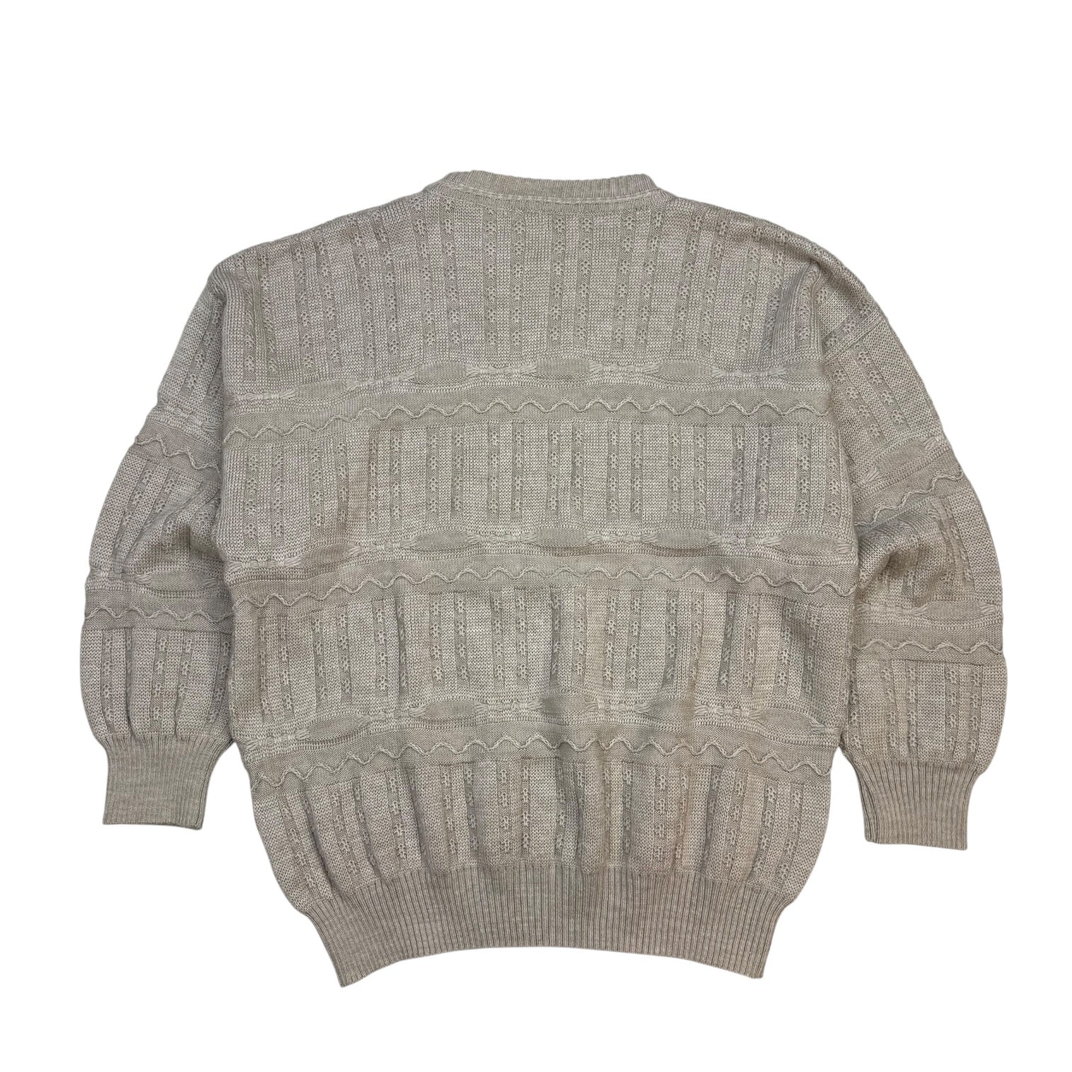 Vintage Rapp Knitwear 3D Knit Sweater White