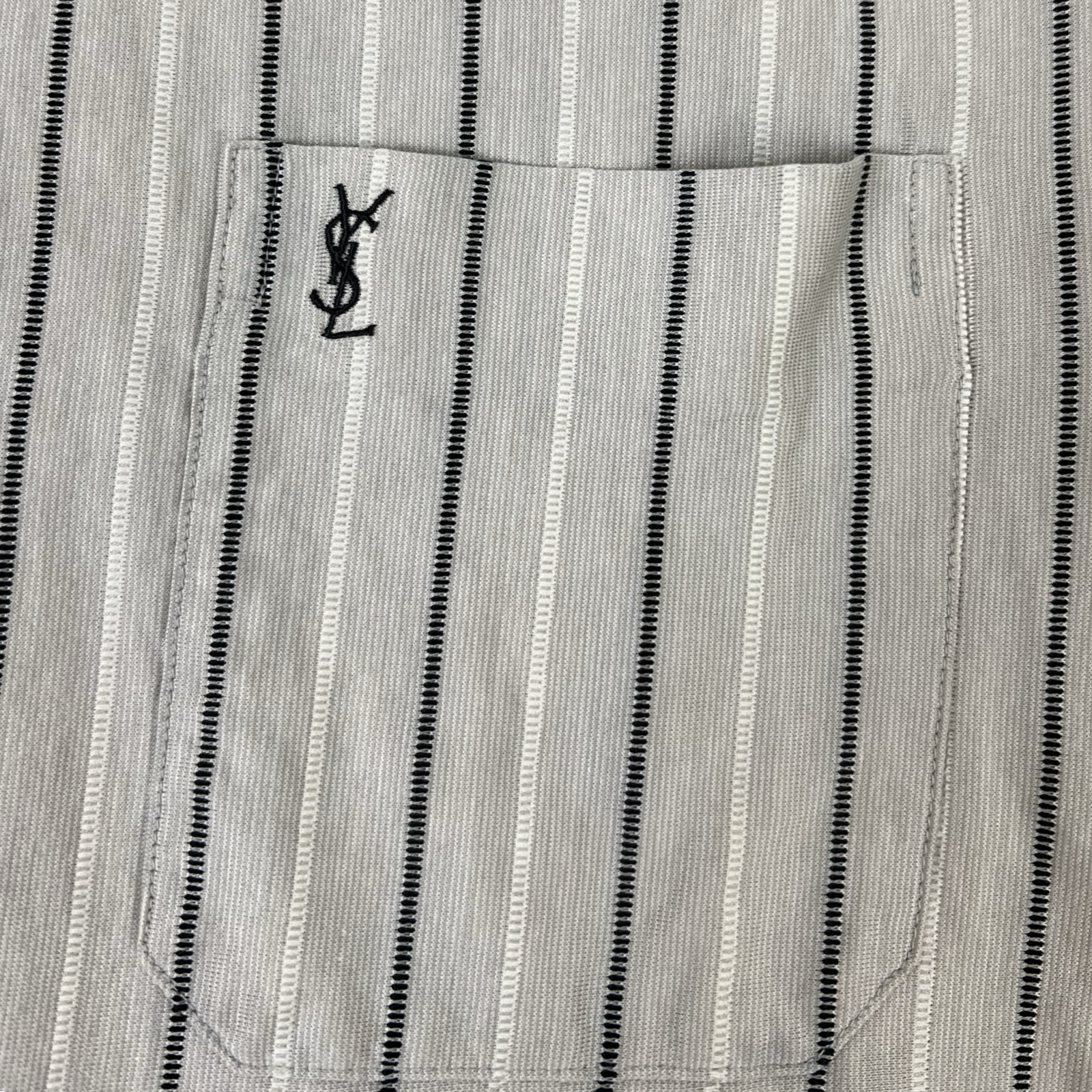 Vintage Yves Saint Laurent Pinstripe Short-Sleeve Polo Shirt