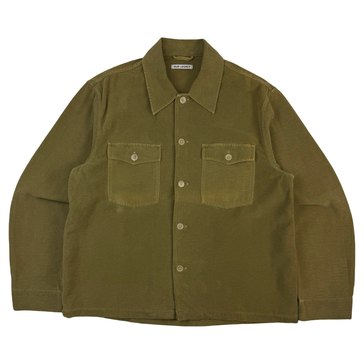 Our Legacy Brushed Cotton Evening Coat Jacket Khaki Green