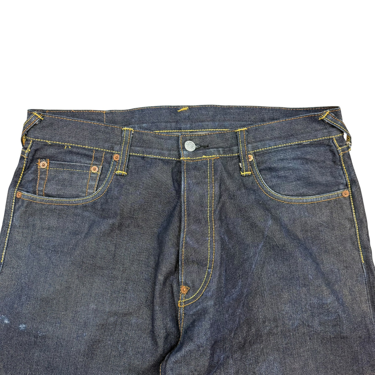 Evisu Hand No.2 Selvedge Denim Painted Daicock Pants Indigo Wash