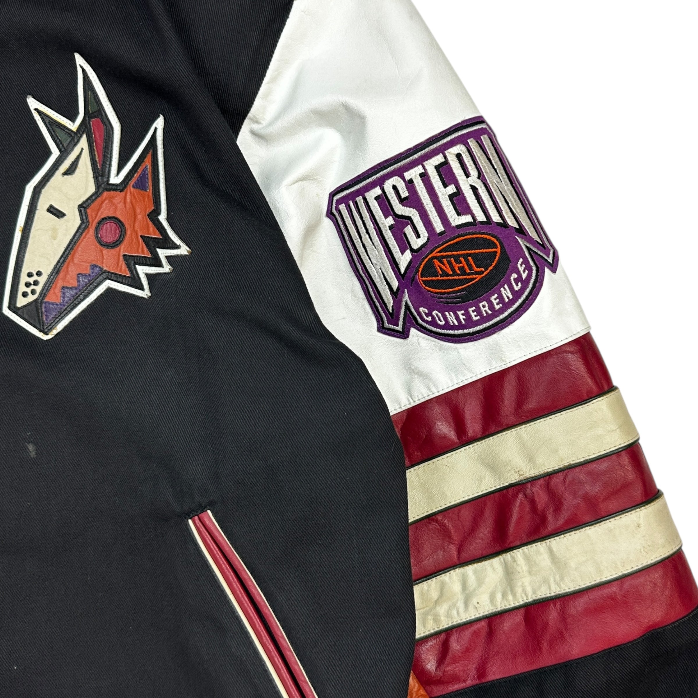 Vintage Jeff Hamilton Phoenix Coyotes Leather Varsity Jacket