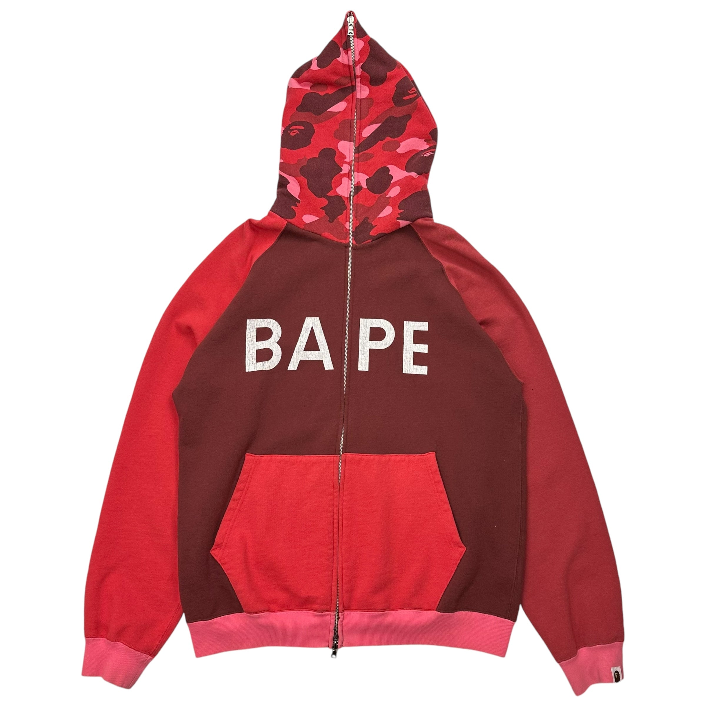 Bape ABC Colour Camo Full Zip Hoodie Red