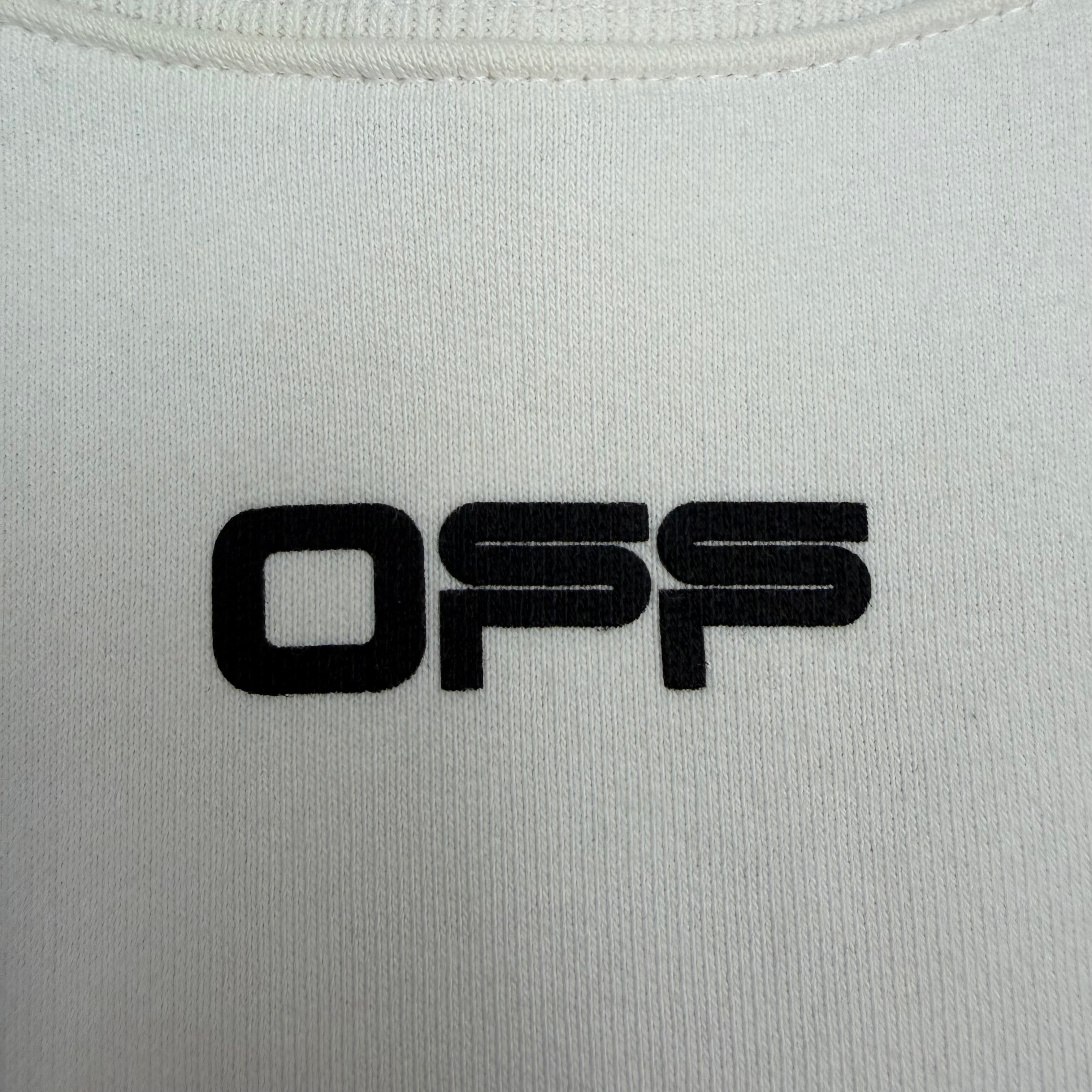 Off White Airport Tape Over Crewneck White