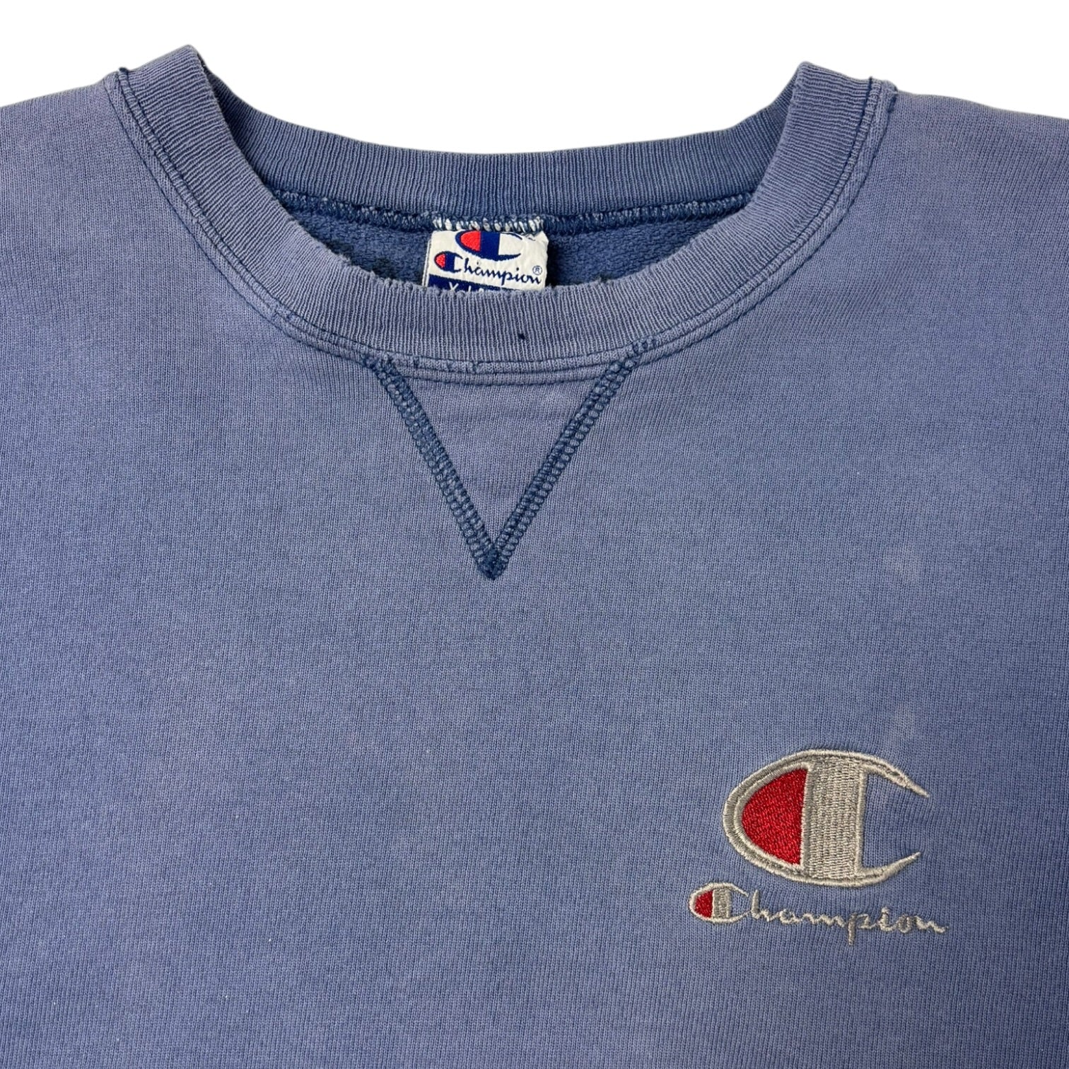 Vintage Champion Embroidered Crewneck Baby Blue