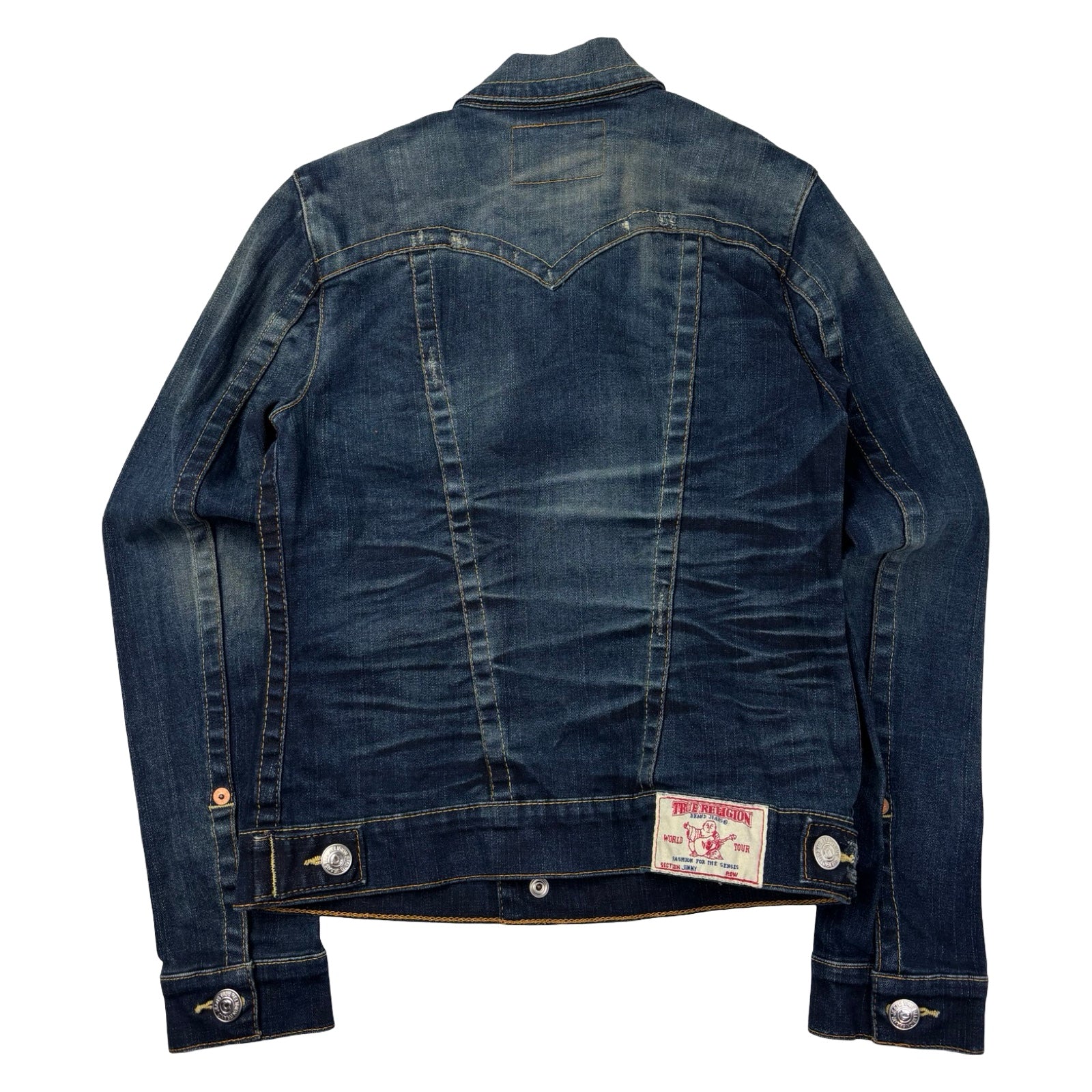 (W) Vintage Y2K True Religion Denim Jacket Dark Wash