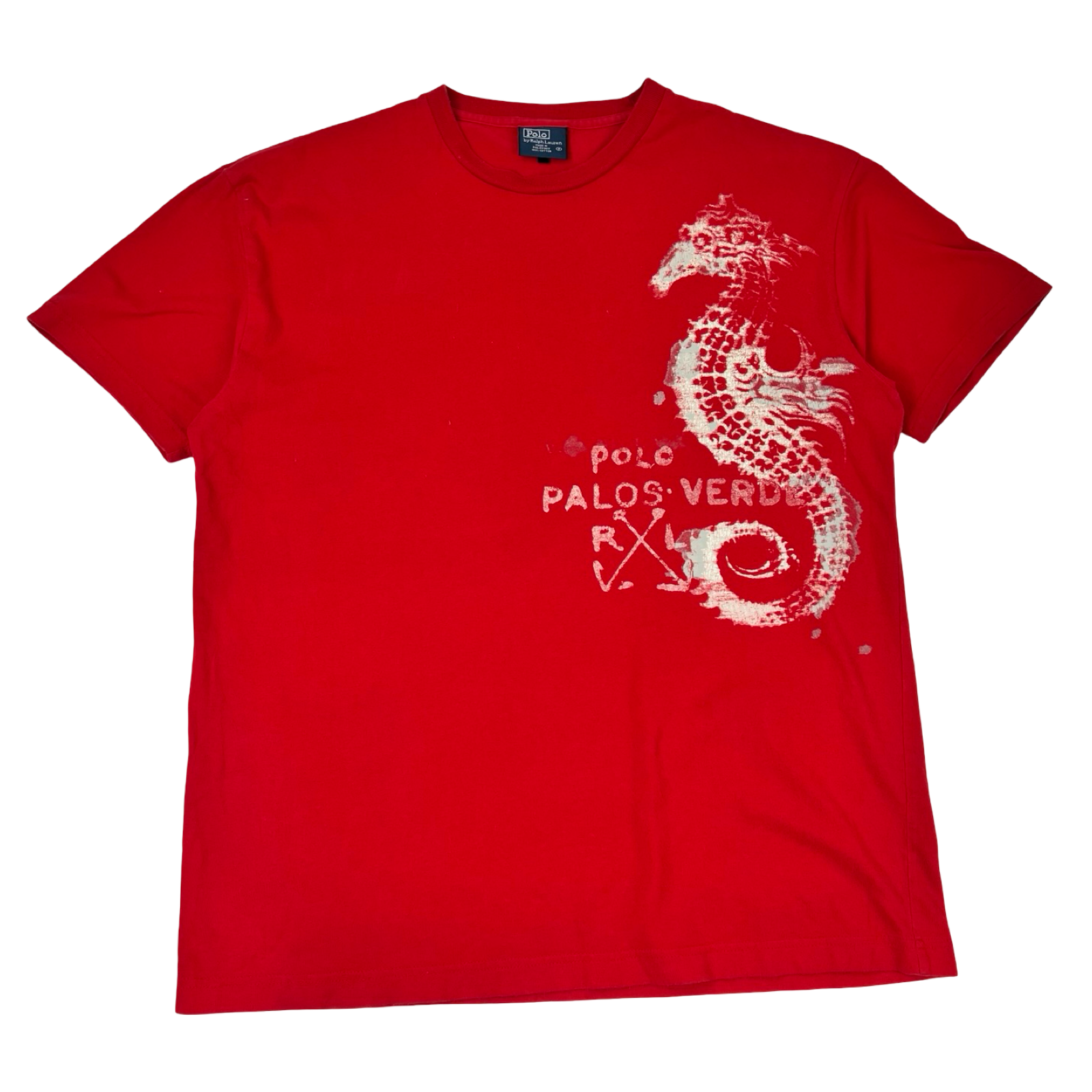 Vintage Polo Ralph Lauren Palos Verdes Seahorse Graphic T-Shirt Red