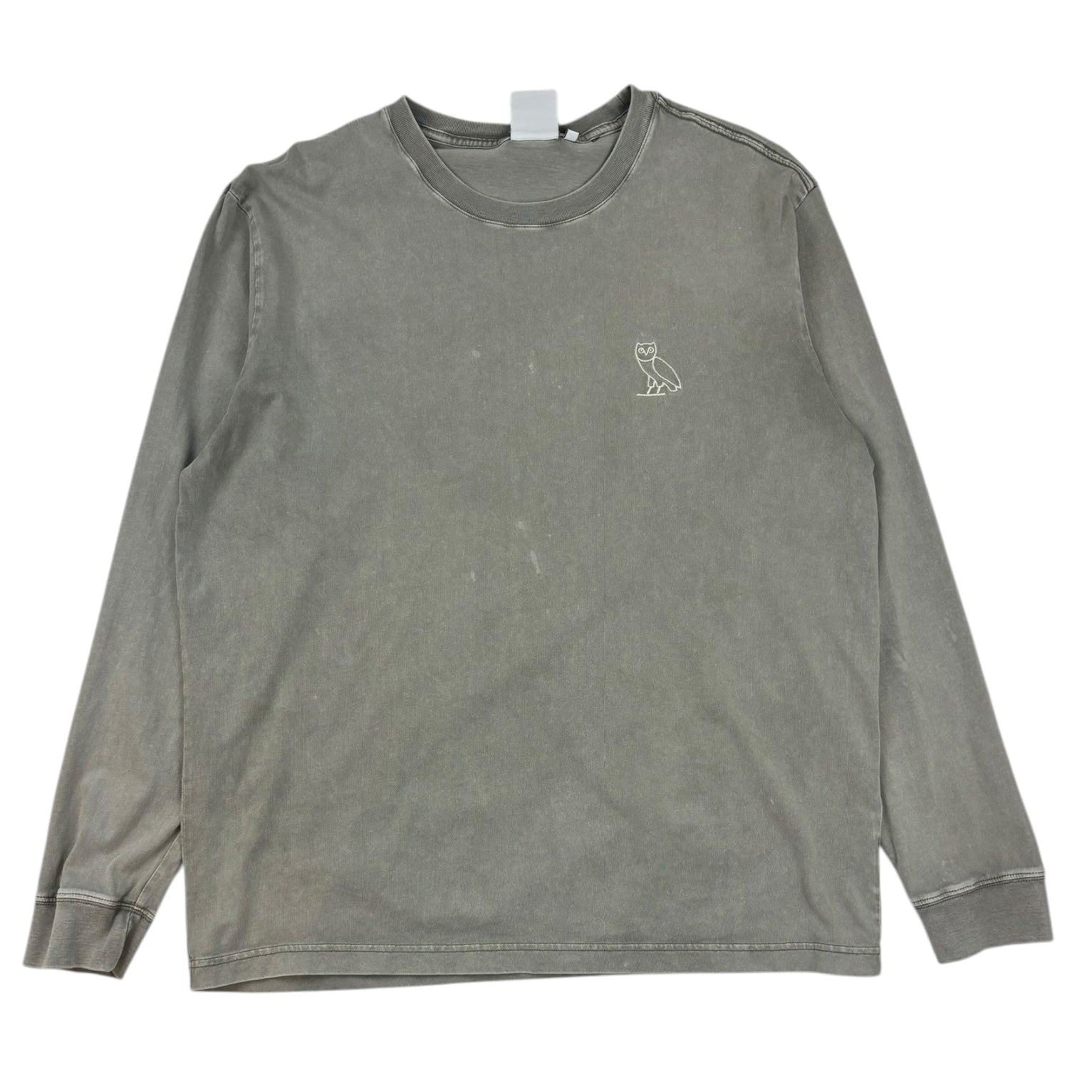 OVO Garment Dyed Long Sleeve T-Shirt Grey
