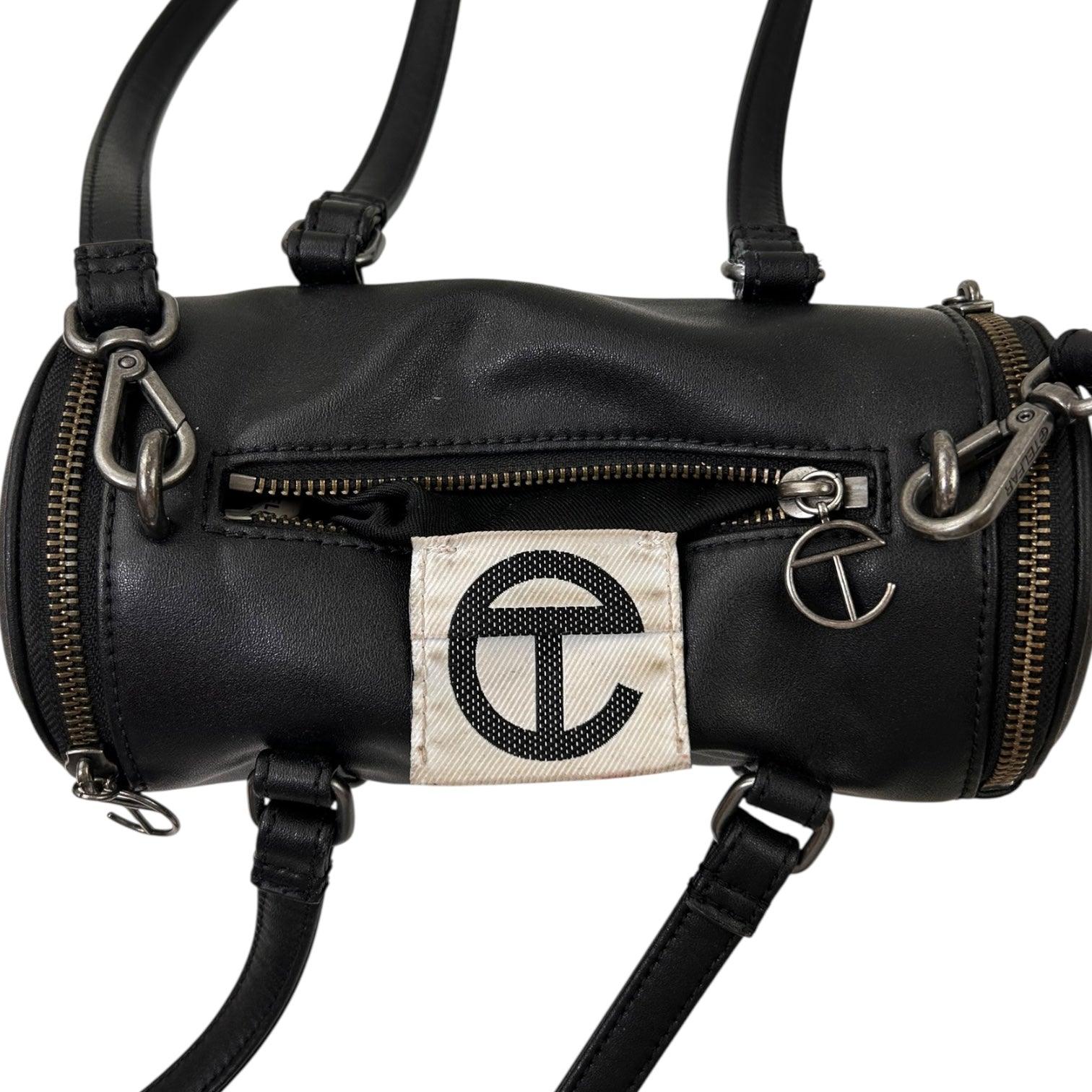 Telfar Small Leather Duffle Black