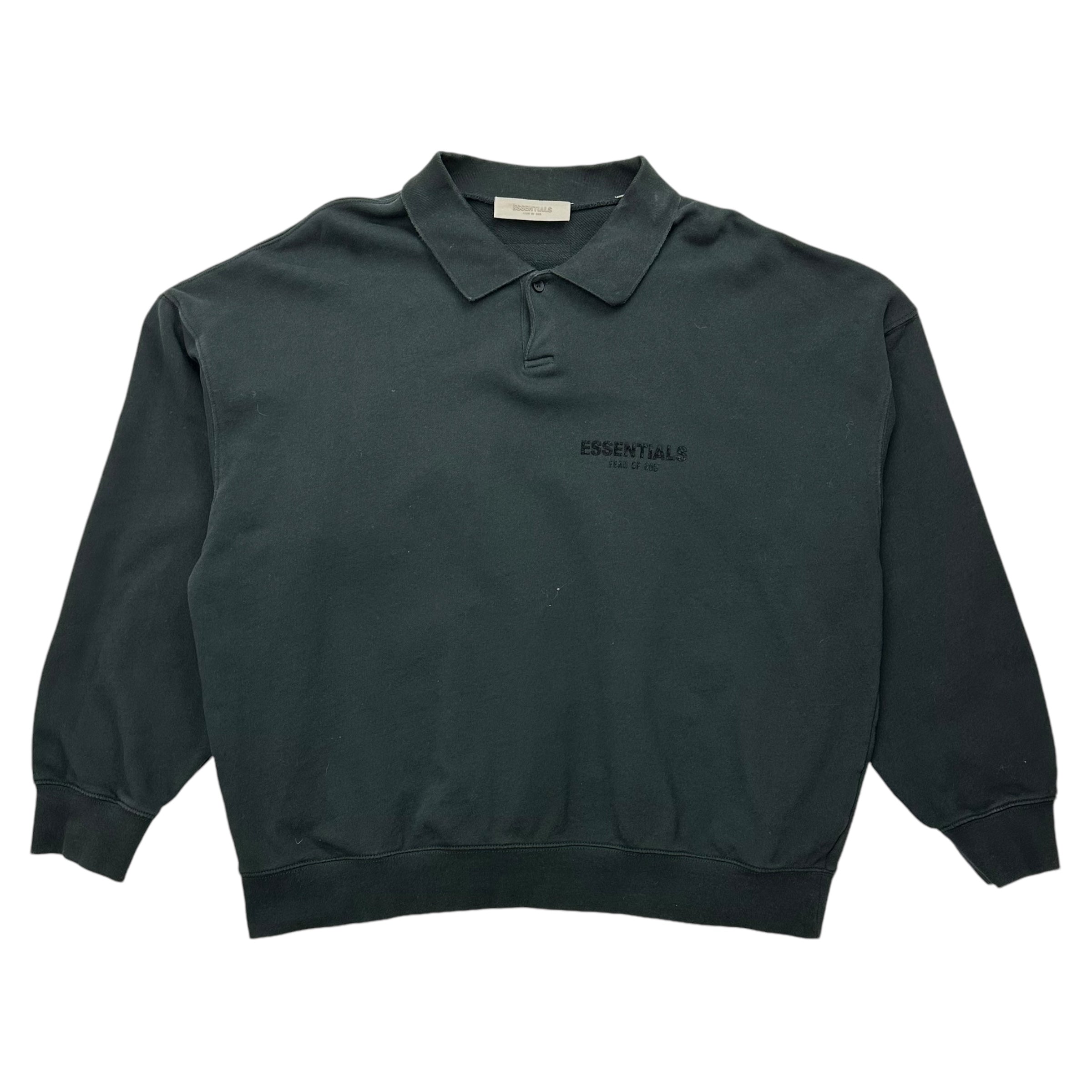 Fear Of God Essentials Long Sleeve Polo Black