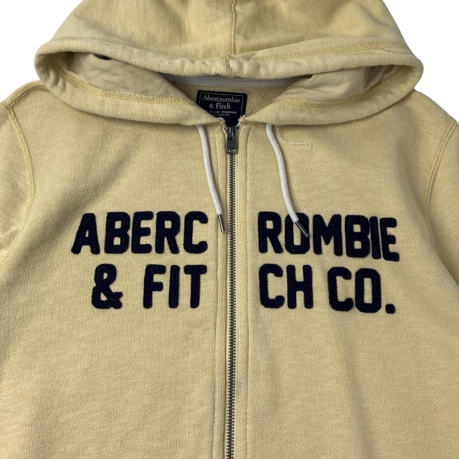 Vintage Y2K Abercrombie & Fitch Zip Up Hoodie Pale Canary