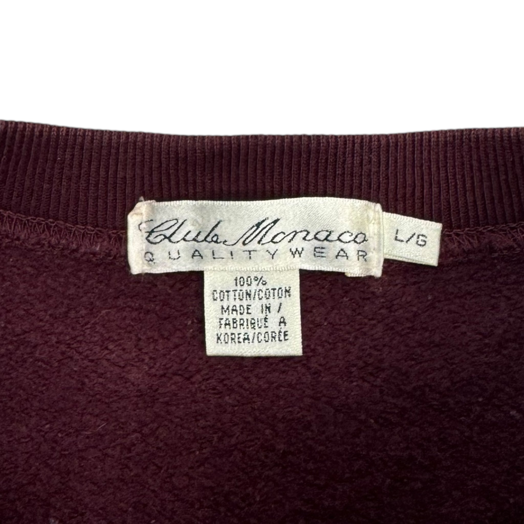 Vintage Club Monaco Burgundy Crest Crewneck