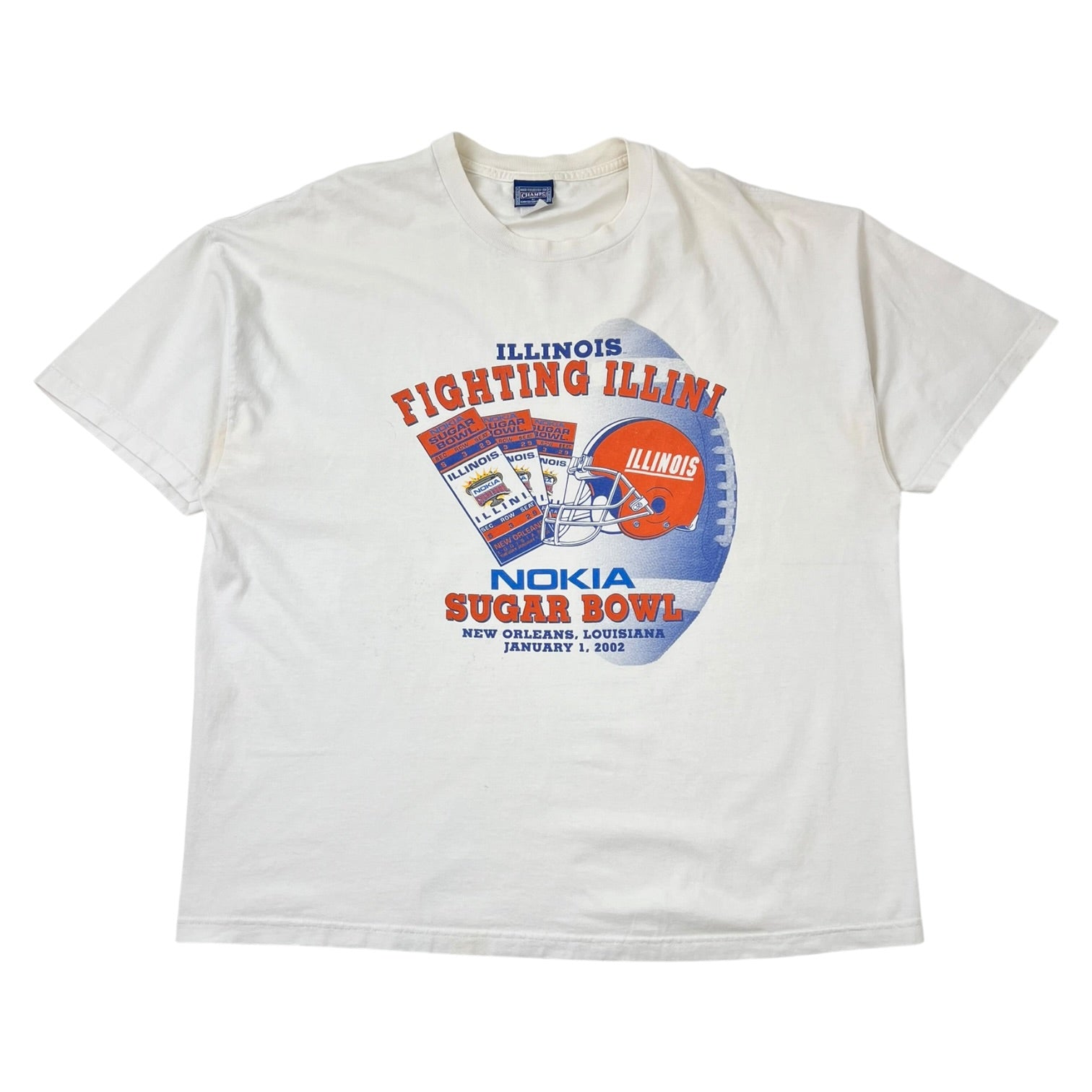 Vintage University of Illinois Fighting Illini Nokia Sugar Bowl Graphic T-shirt By Champs