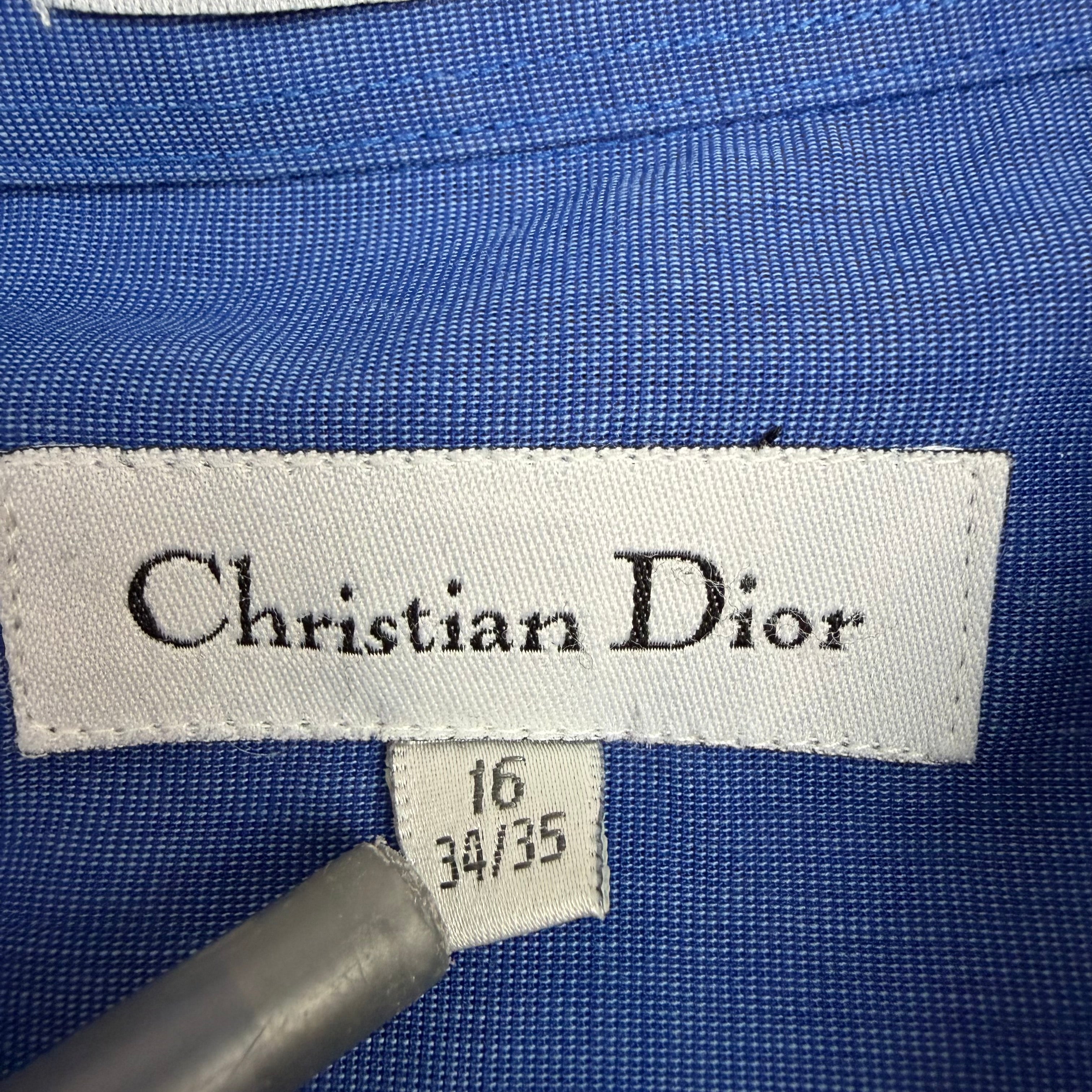 Vintage Christian Dior Button Up Shirt Blue